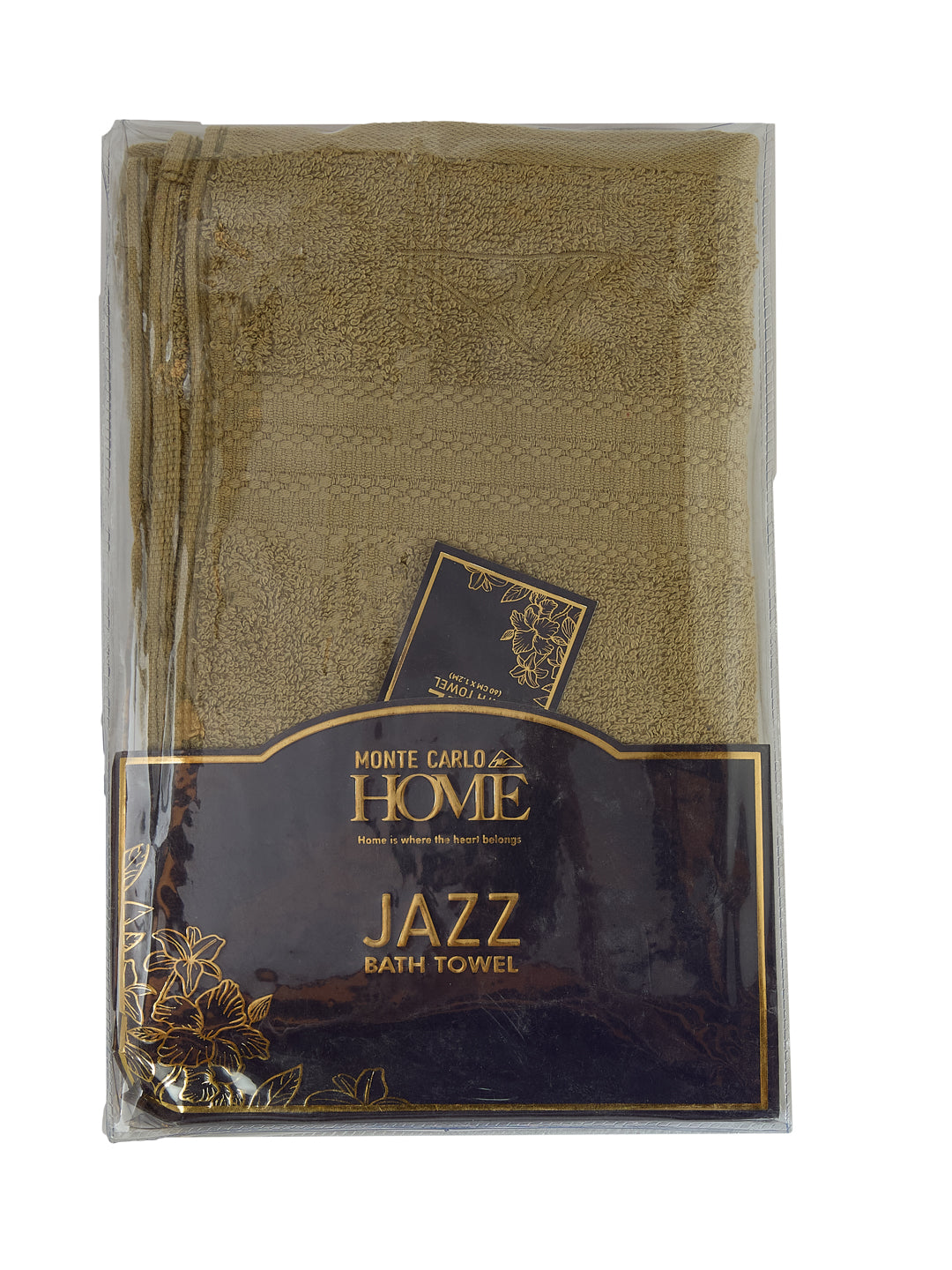 Essential Khaki 100% Cotton Solid 380 GSM Bath Towel Jazz Small 1 Pc Pvc Pack