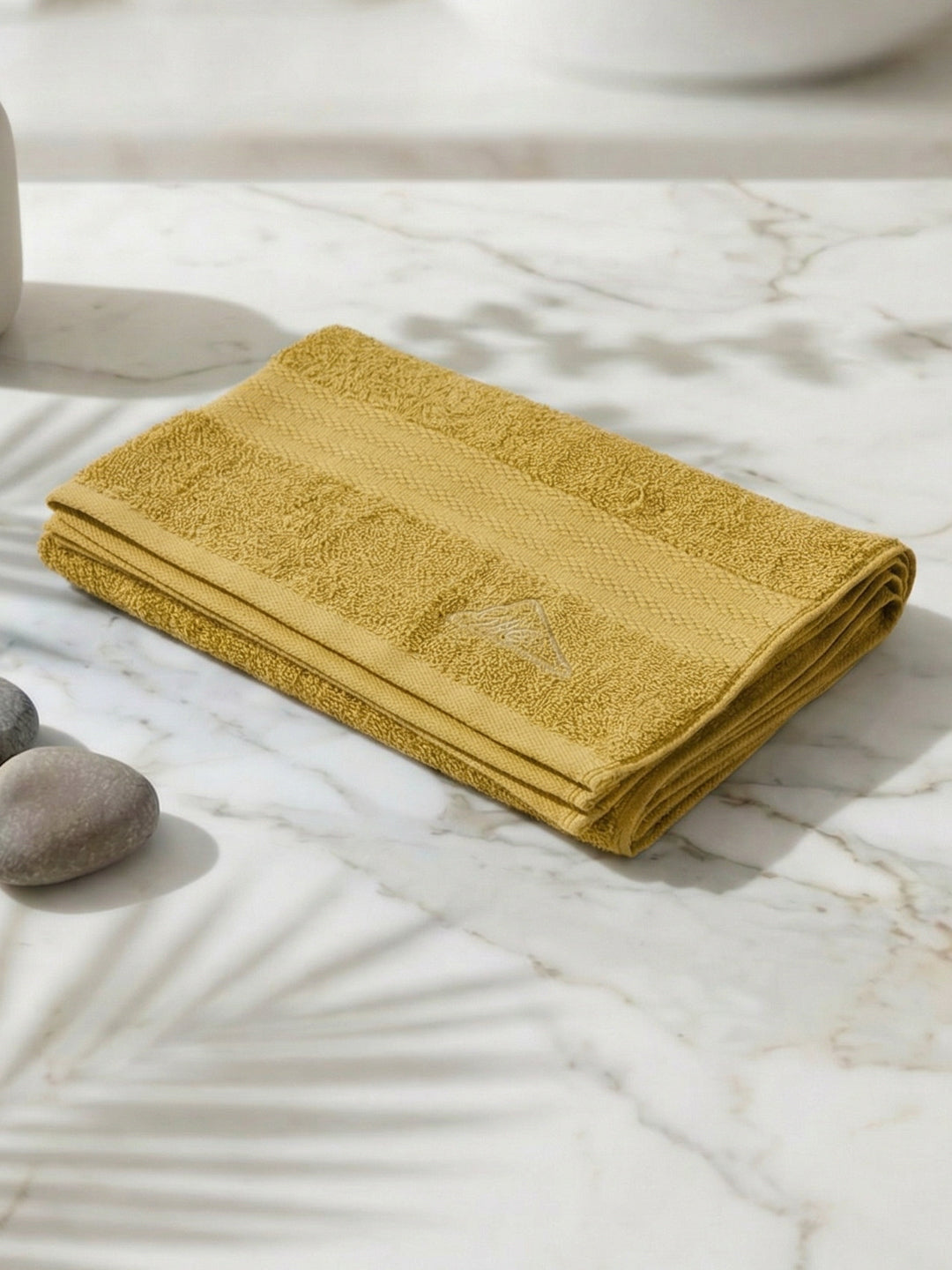 Essential Mustard Yellow 100% Cotton Solid 380 GSM Bath Towel Jazz Small 1 Pc Pvc Pack
