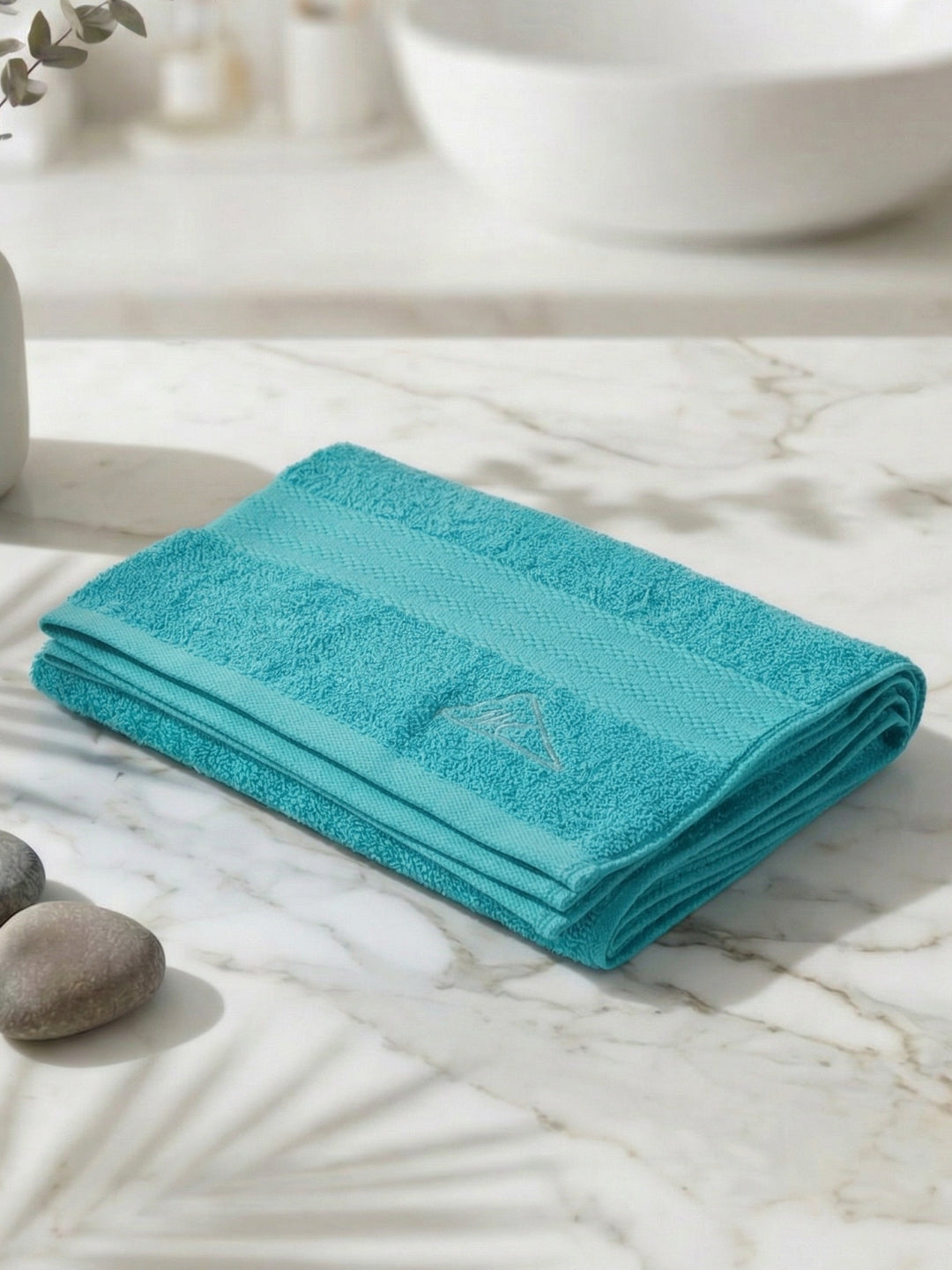Essential Blue 100% Cotton Solid 380 GSM Bath Towel Jazz Small 1 Pc Pvc Pack