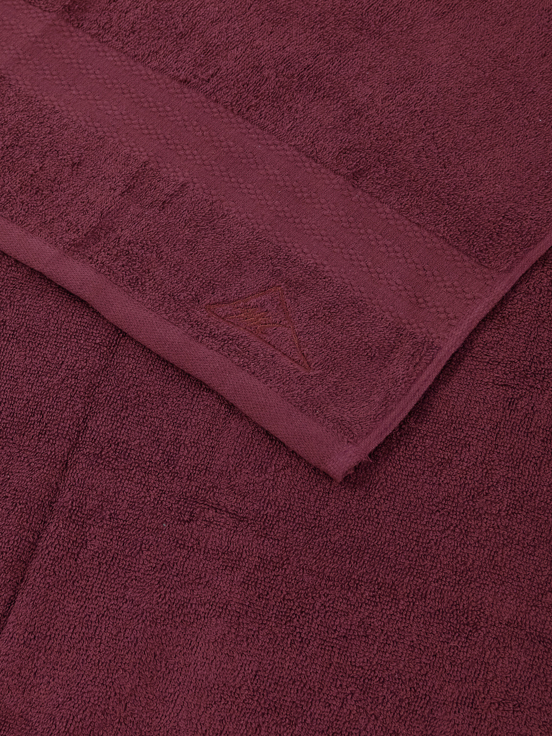 Essential Maroon 100% Cotton Solid 380 GSM Bath Towel Jazz Small 1 Pc Pvc Pack
