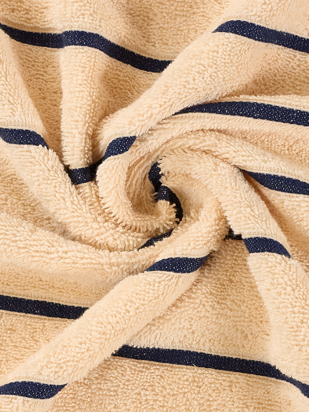 Navy Blue & Light Beige 100% Cotton Solid 480 GSM Bath Towel King & Queen 2 Pc Set Gifting Box Pack