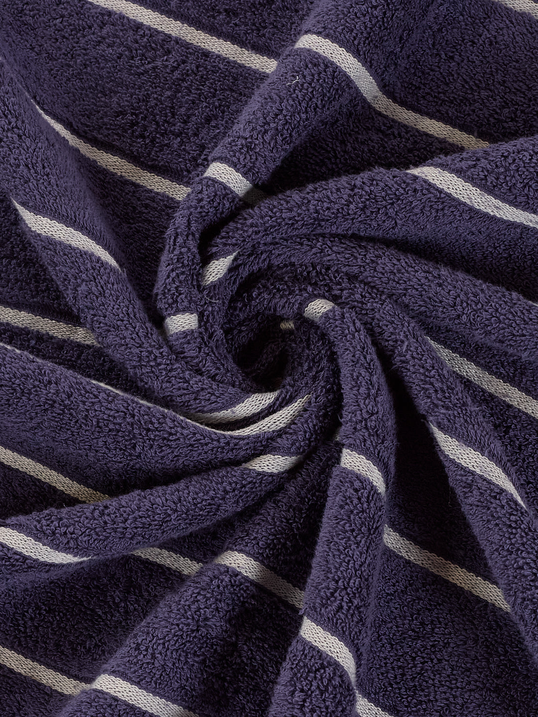 Navy Blue & Light Beige 100% Cotton Solid 480 GSM Bath Towel King & Queen 2 Pc Set Gifting Box Pack