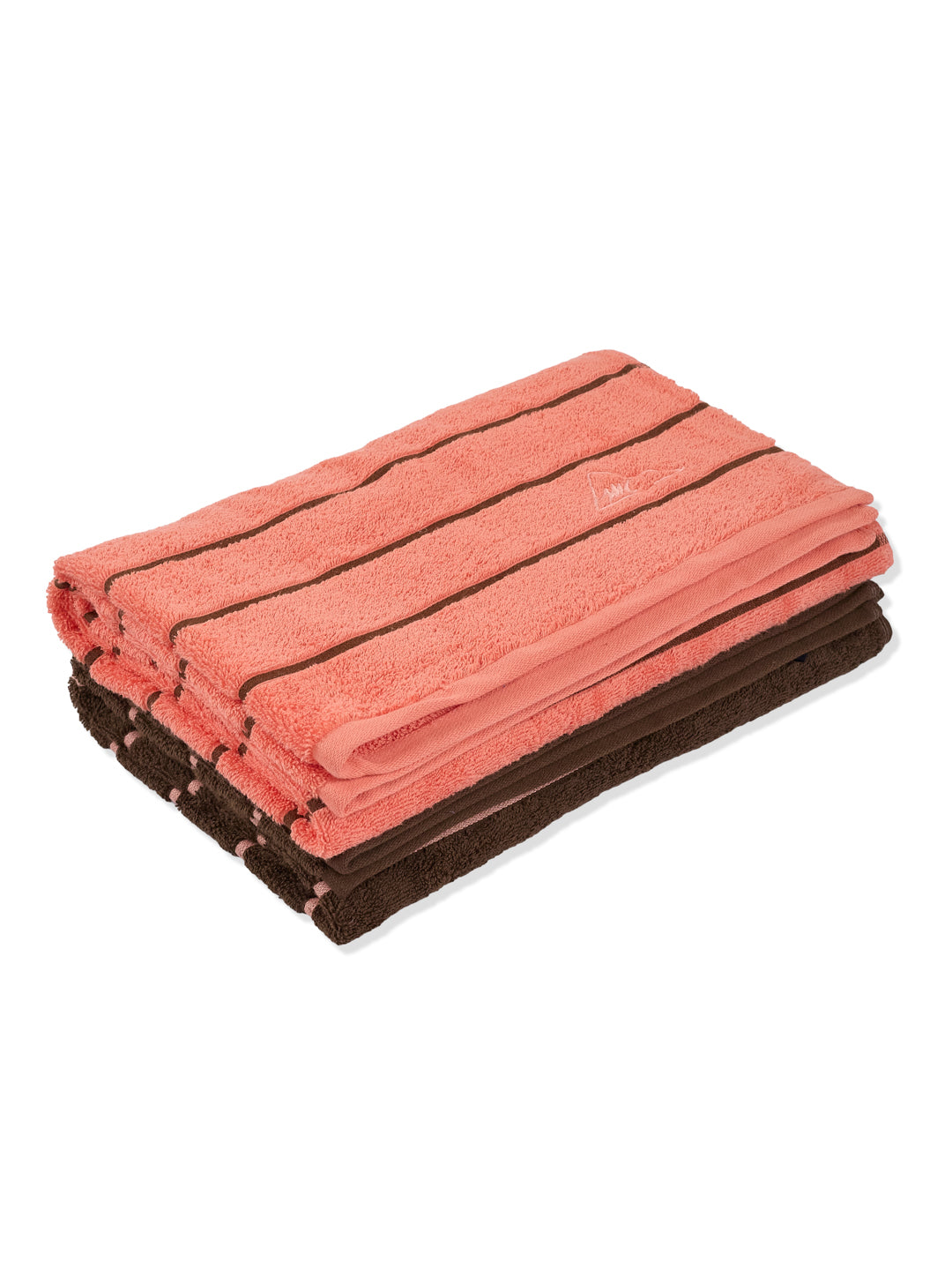 Coral & Brown 100% Cotton Solid 480 GSM Bath Towel King & Queen 2 Pc Set Gifting Box Pack