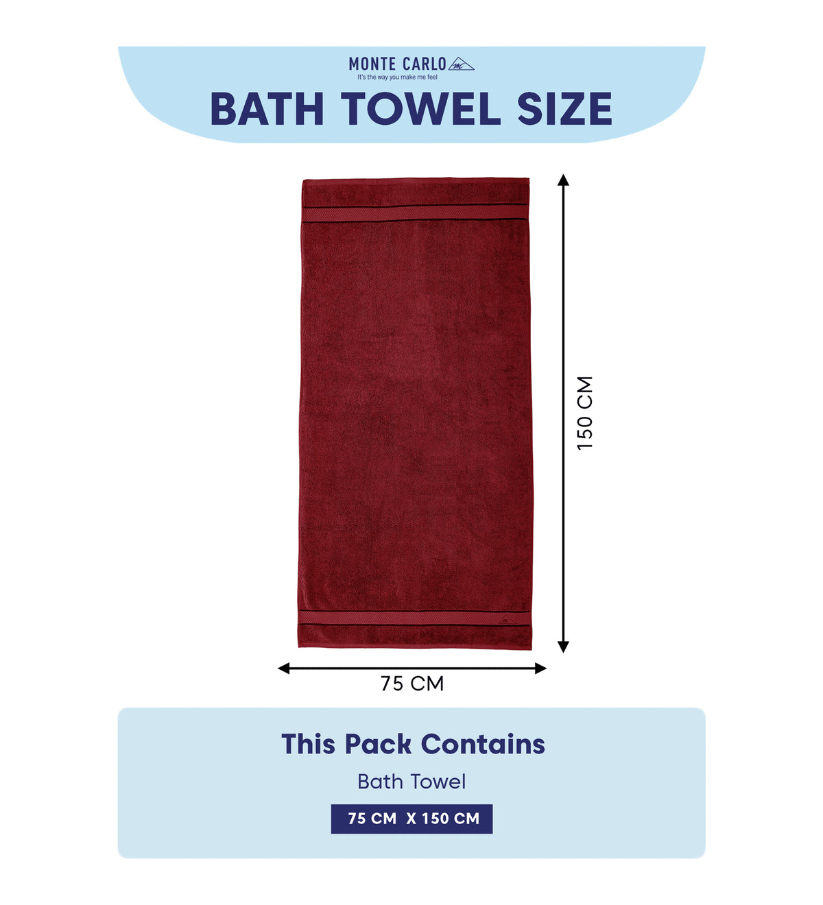 Maroon Pure Cotton Solid 450 GSM Bath Towel 1 Piece (Oasis Collection)