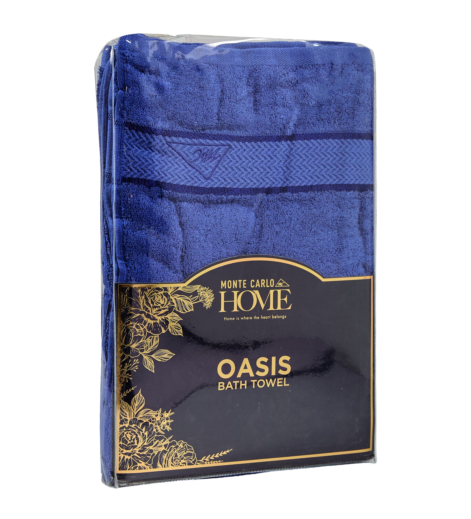 Blue Pure Cotton Solid 450 GSM Bath Towel 1 Piece (Oasis Collection)