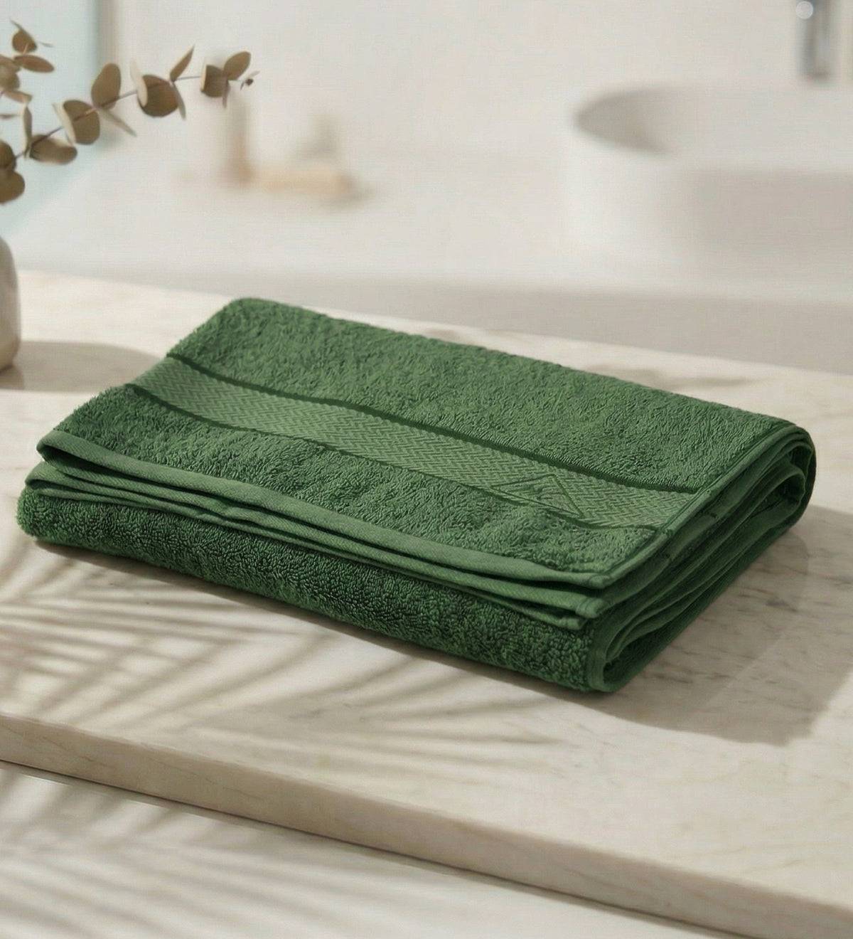 Eden Green Pure Cotton Solid 450 GSM Bath Towel 1 Piece (Oasis Collection)
