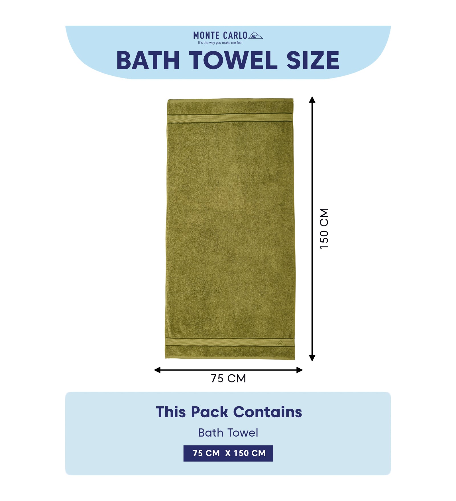 Olive Pure Cotton Solid 450 GSM Bath Towel 1 Piece (Oasis Collection)