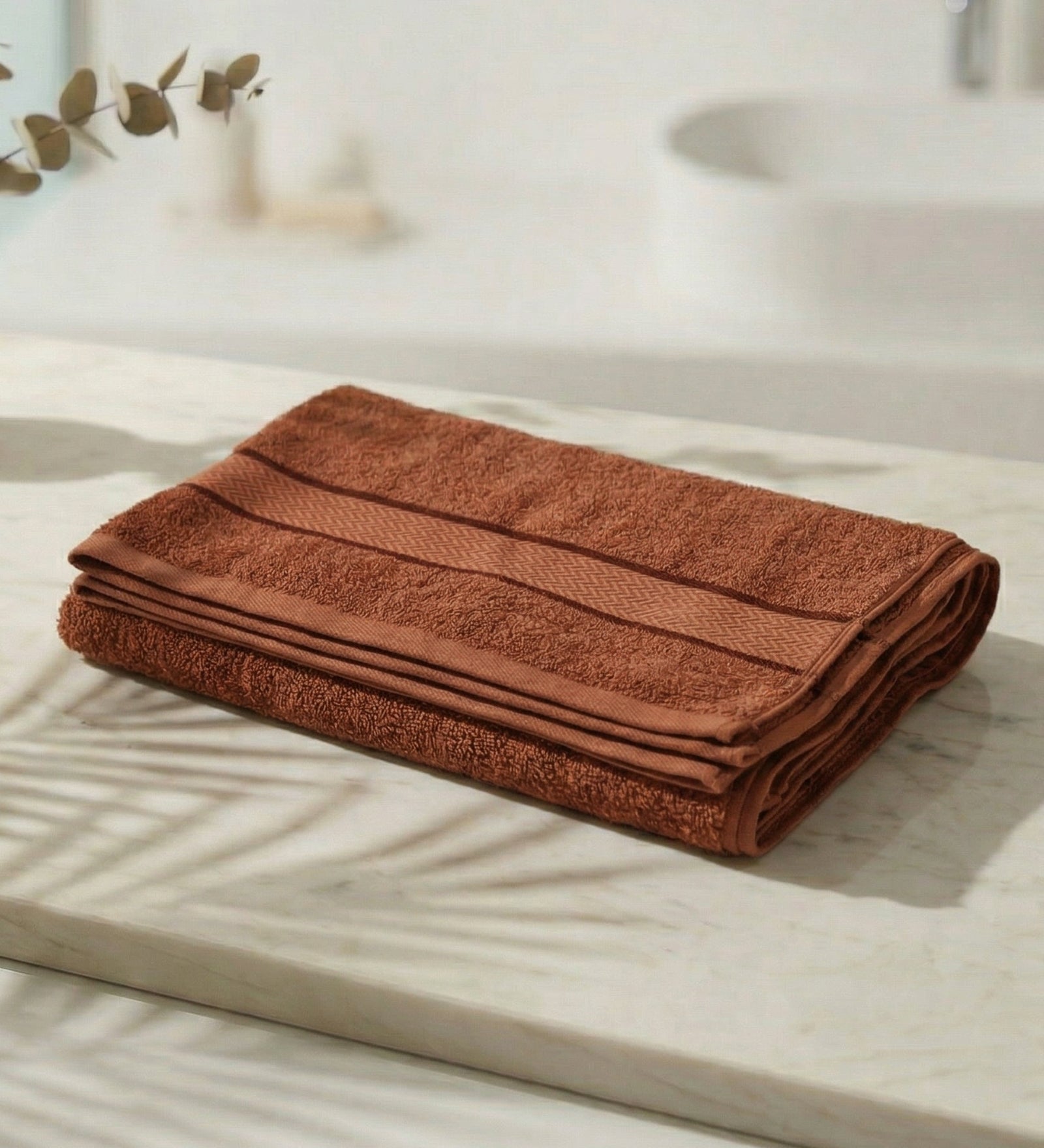Orange Pure Cotton Solid 450 GSM Bath Towel 1 Piece (Oasis Collection)