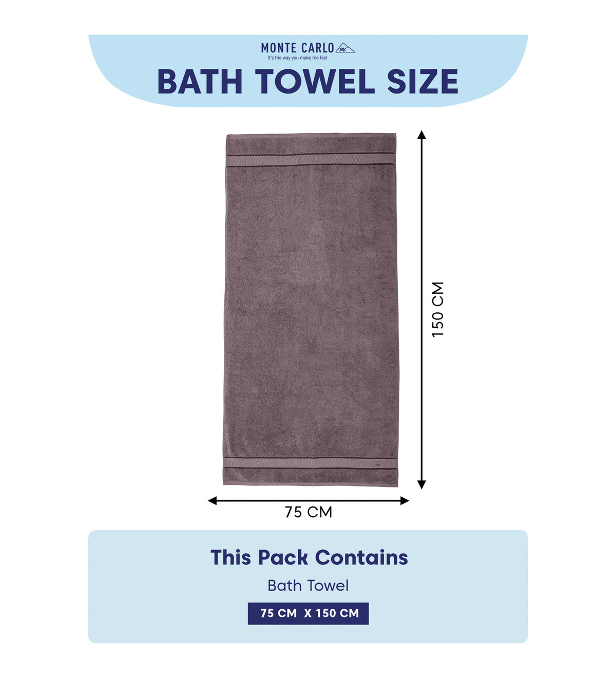 Grey Pure Cotton Solid 450 GSM Bath Towel 1 Piece (Oasis Collection)