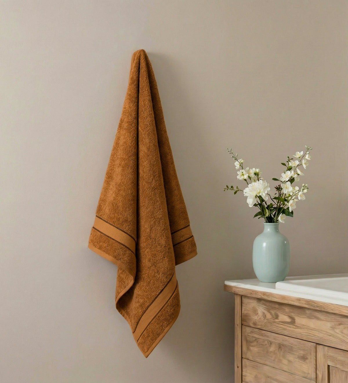 Autumn Maple Pure Cotton Solid 450 GSM Bath Towel 1 Piece (Oasis Collection)