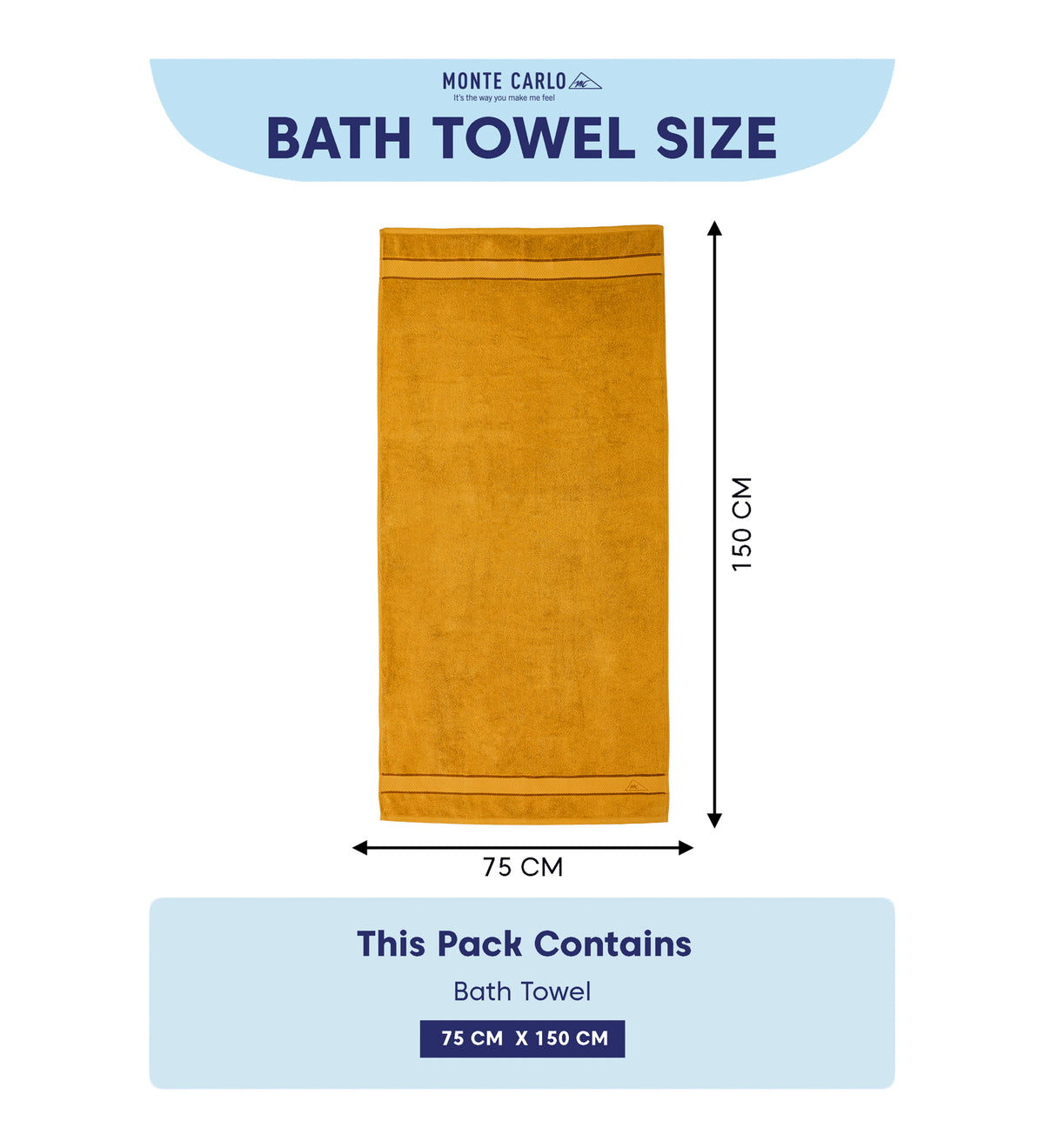 Mustard Pure Cotton Solid 450 GSM Bath Towel 1 Piece (Oasis Collection)