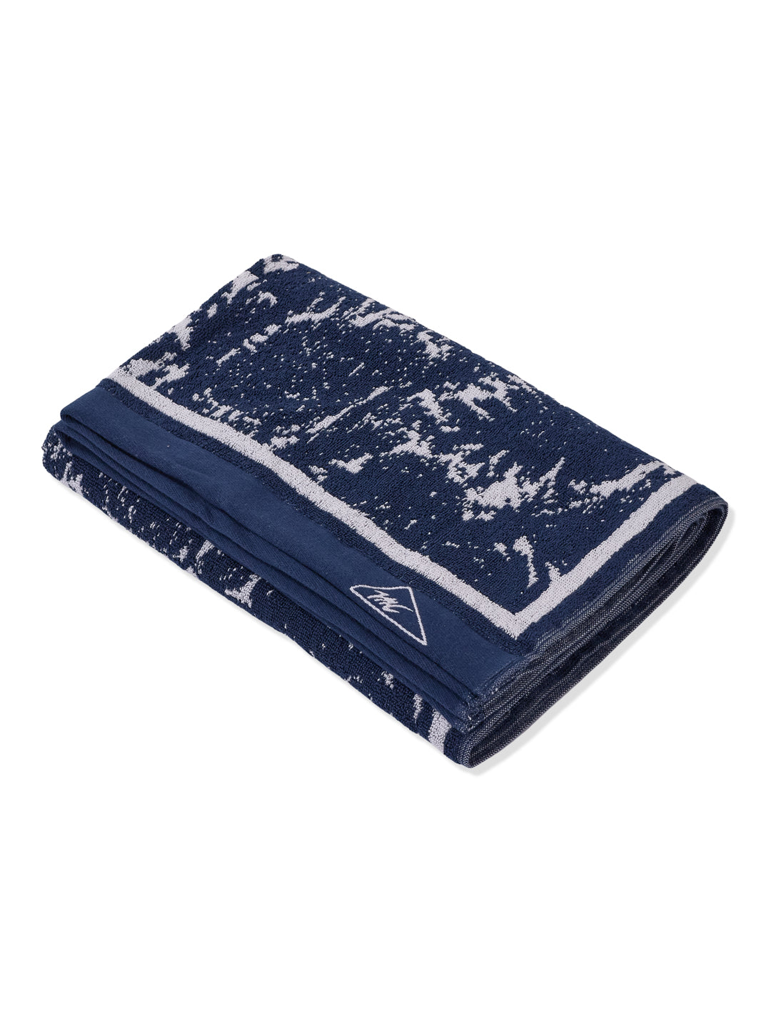 Premium Indigo Blue 100% Cotton Self Design 525 GSM Bath Towel Santorini 1 Pc Pvc Pack