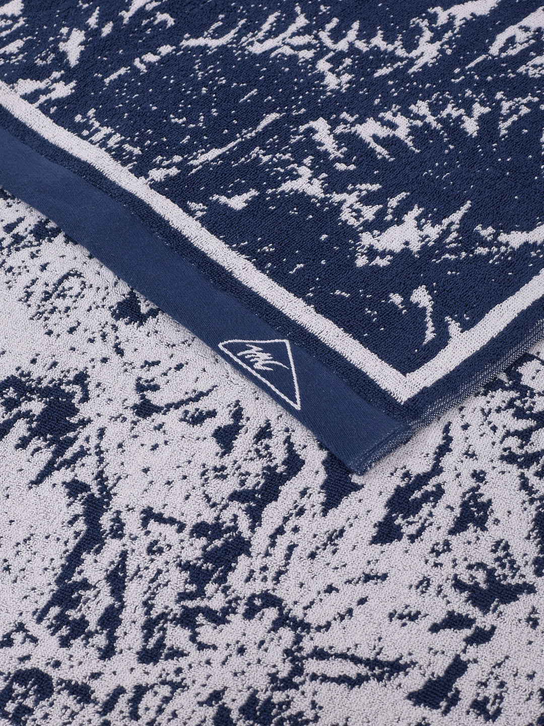 Premium Indigo Blue 100% Cotton Self Design 525 GSM Bath Towel Santorini 1 Pc Pvc Pack