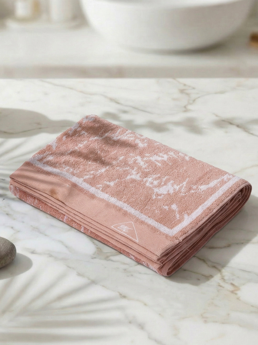 Premium Dusty Rose 100% Cotton Self Design 525 GSM Bath Towel Santorini 1 Pc Pvc Pack
