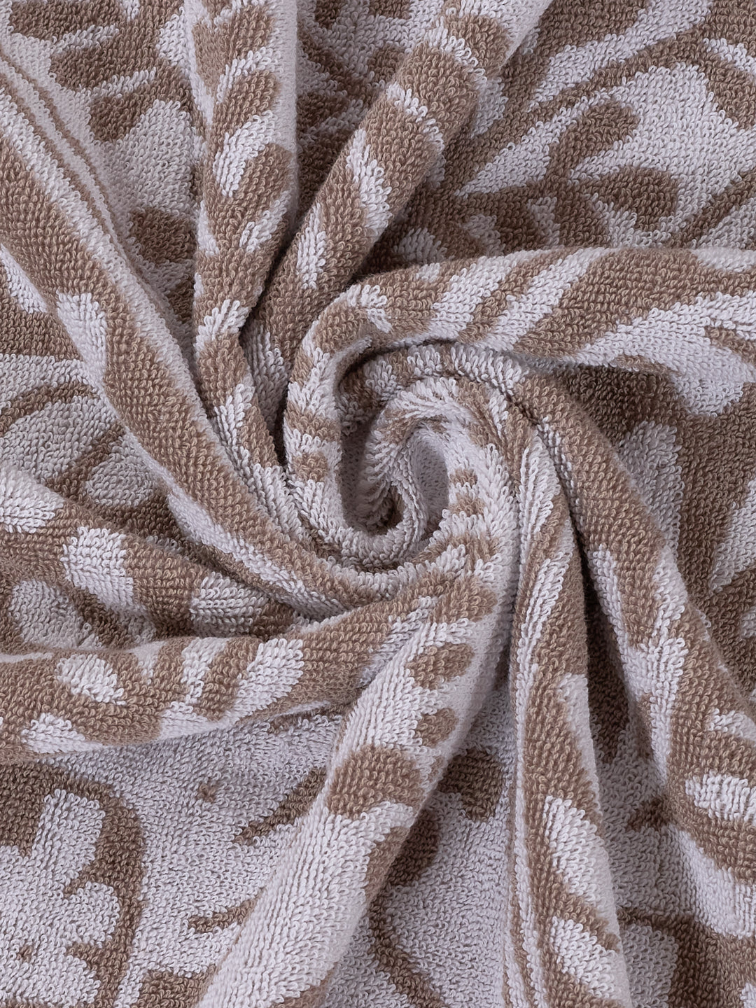 Premium Beige 100% Cotton Self Design 525 GSM Bath Towel Santorini 1 Pc Pvc Pack