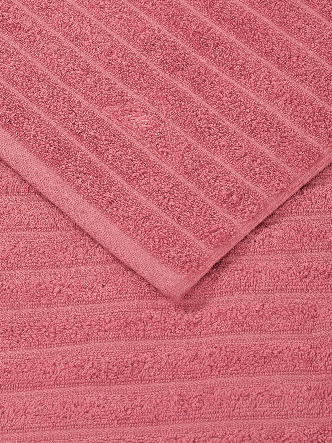 Pink & Peach 100% Cotton Solid 500 GSM Bath Towel Sensations 4 Pc Set Gifting Box Pack