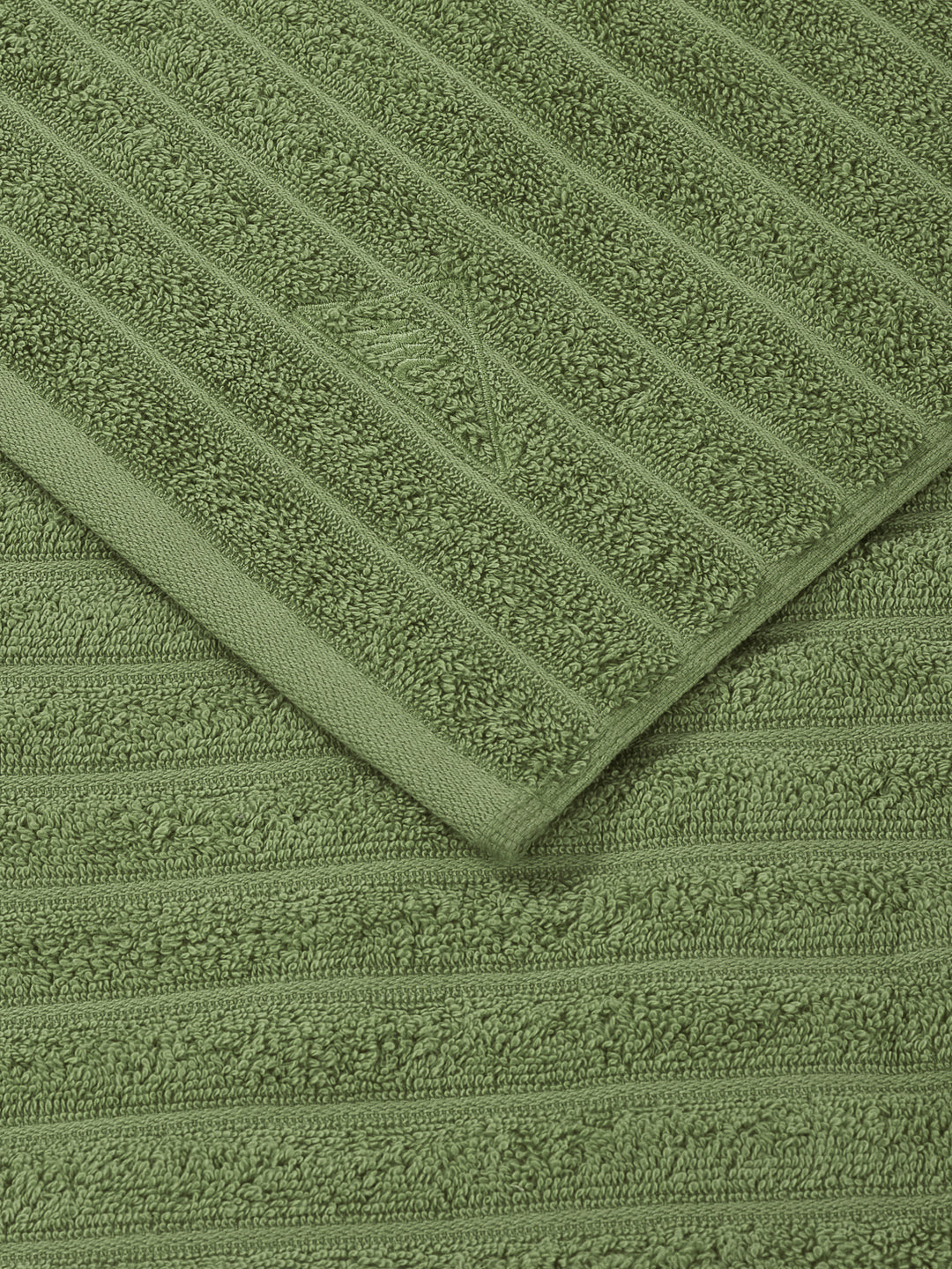 Green & Grey 100% Cotton Solid 500 GSM Bath Towel Sensations 4 Pc Set Gifting Box Pack