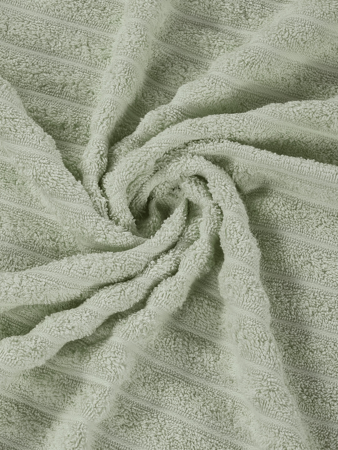 Green & Grey 100% Cotton Solid 500 GSM Bath Towel Sensations 4 Pc Set Gifting Box Pack