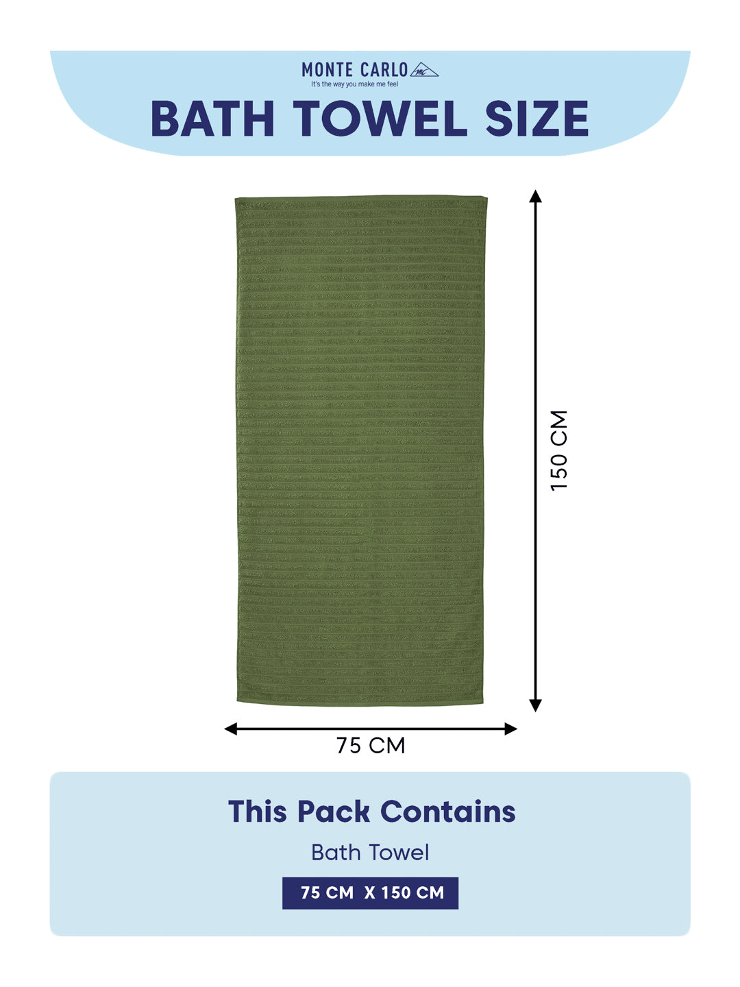 Green & Grey 100% Cotton Solid 500 GSM Bath Towel Sensations 4 Pc Set Gifting Box Pack
