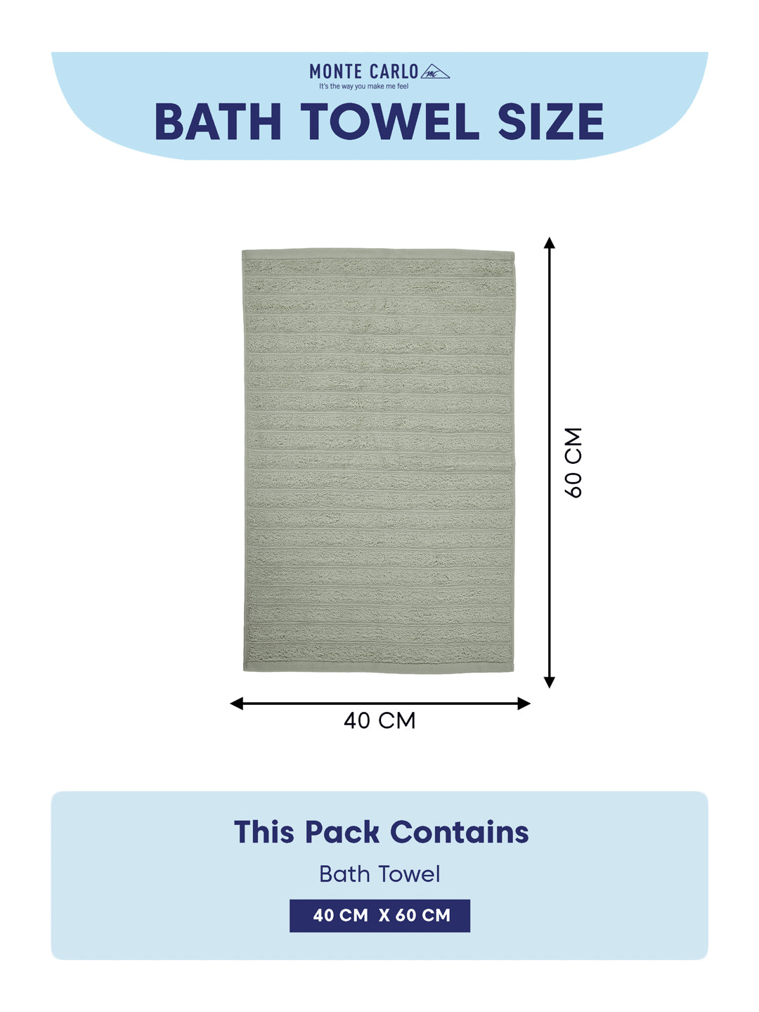 Green & Grey 100% Cotton Solid 500 GSM Bath Towel Sensations 4 Pc Set Gifting Box Pack