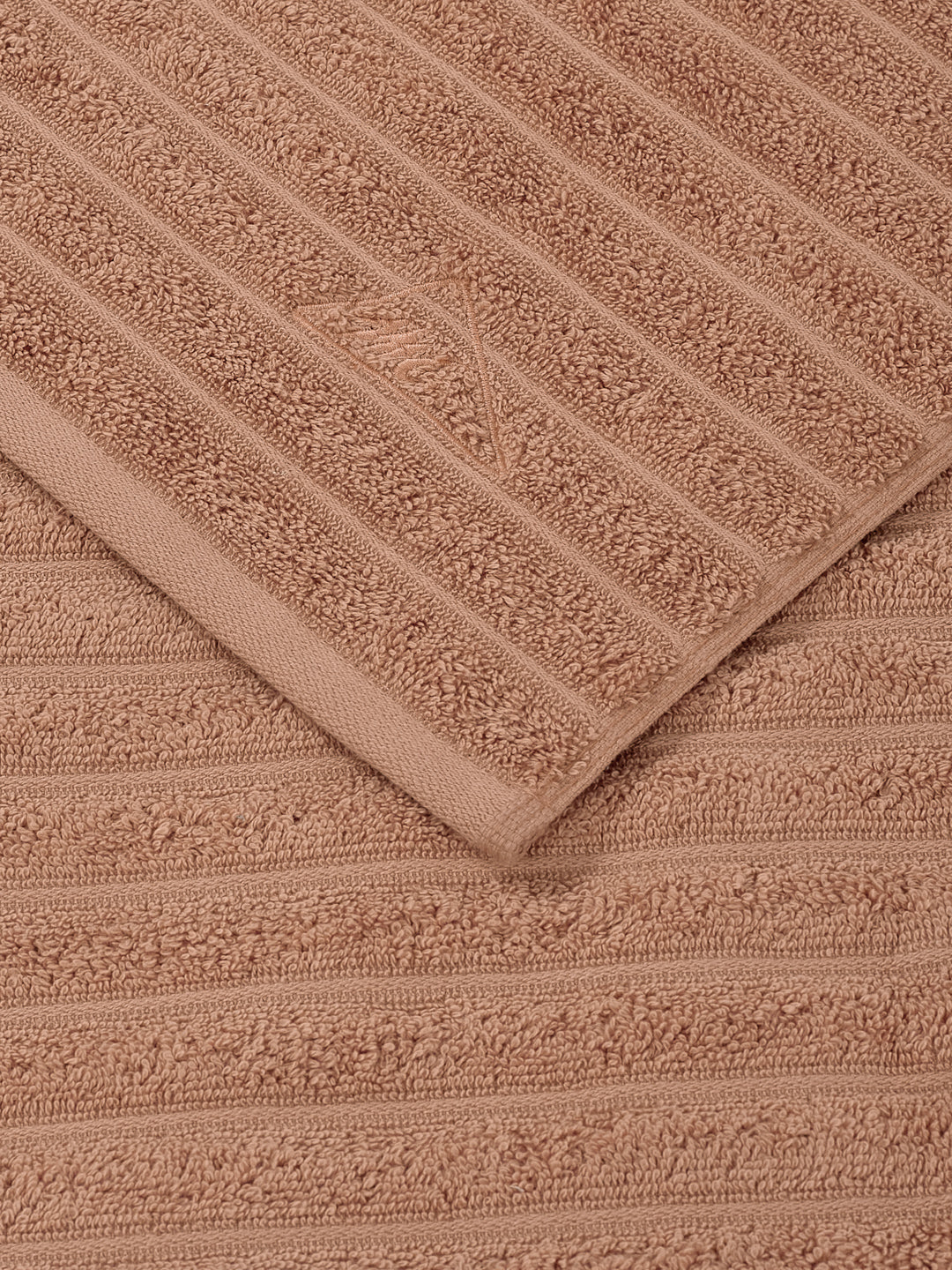 Beige & Pink 100% Cotton Solid 500 GSM Bath Towel Sensations 4 Pc Set Gifting Box Pack