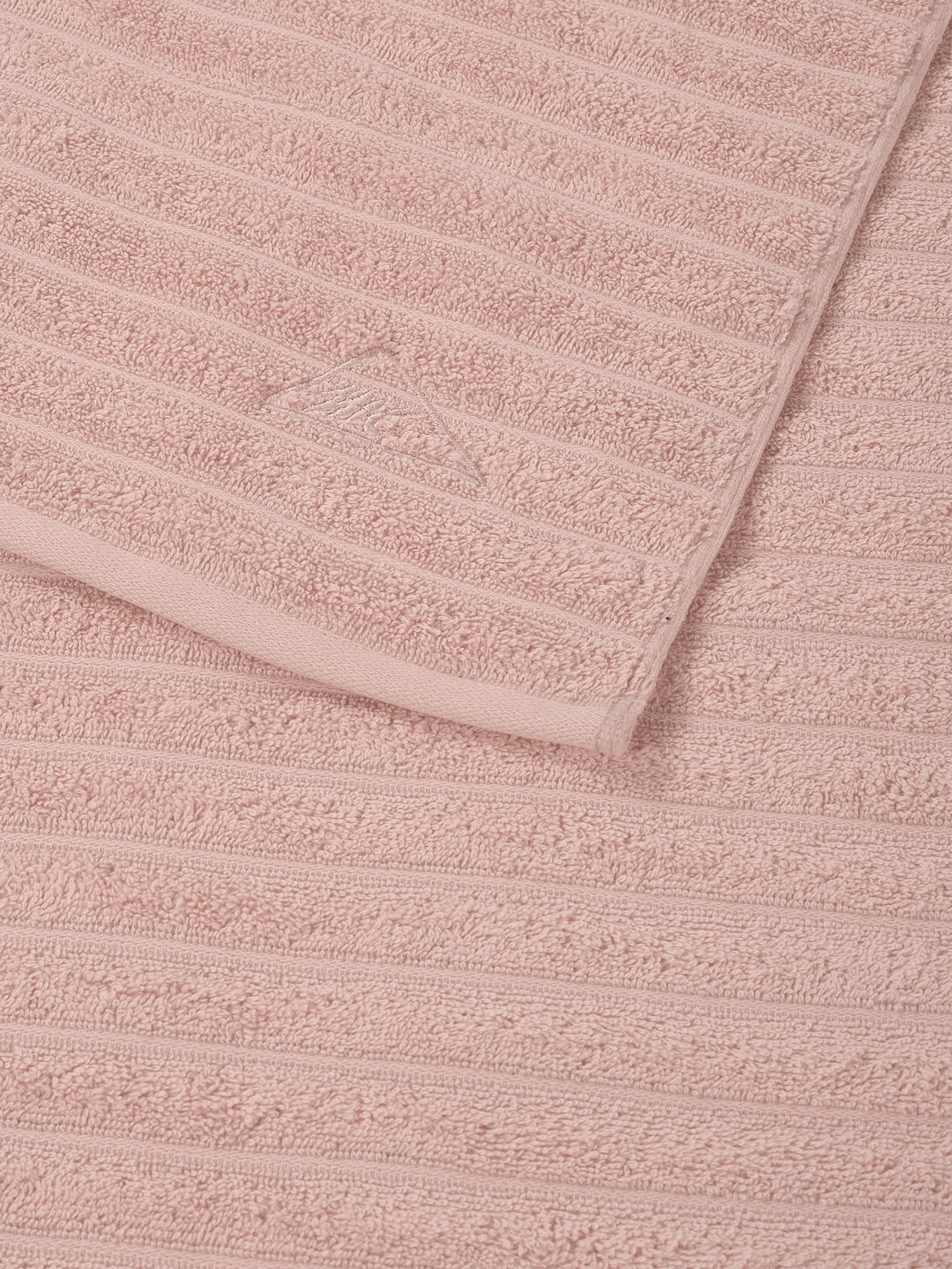 Beige & Pink 100% Cotton Solid 500 GSM Bath Towel Sensations 4 Pc Set Gifting Box Pack