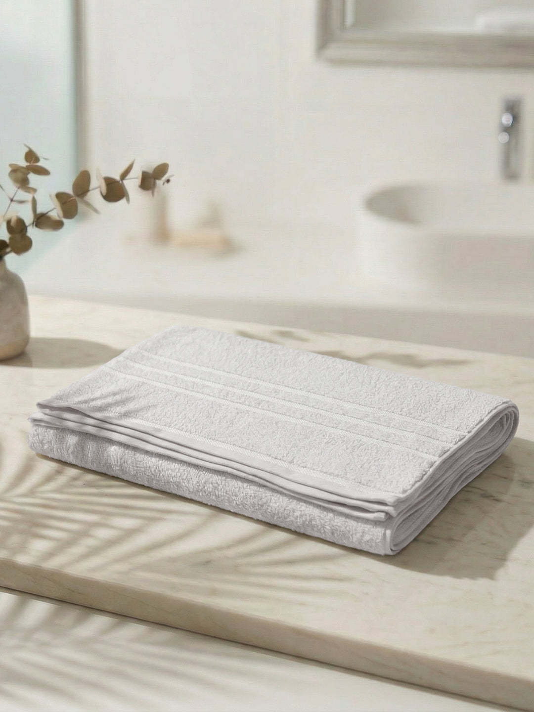 Essential White 100% Cotton Solid 340 GSM Bath Towel Soho 1 Pc Pvc Pack
