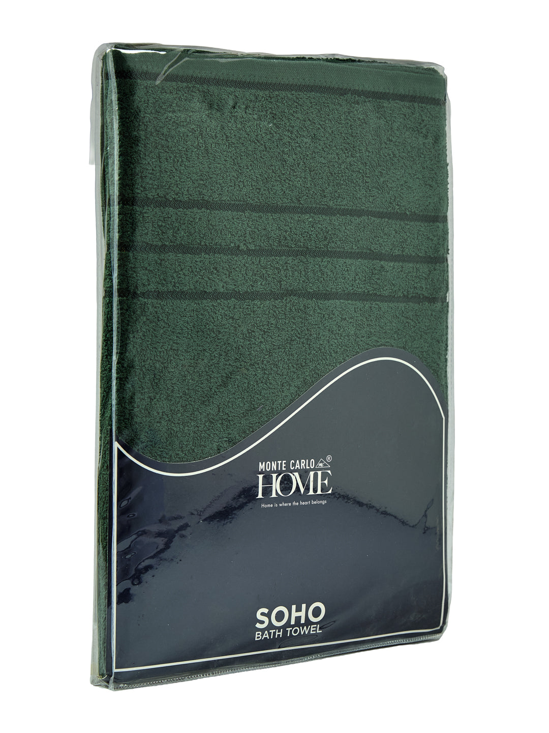 Essential Green 100% Cotton Solid 340 GSM Bath Towel Soho 1 Pc Pvc Pack