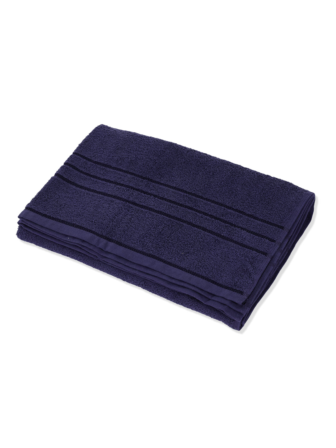Essential Navy Blue 100% Cotton Solid 340 GSM Bath Towel Soho 1 Pc Pvc Pack