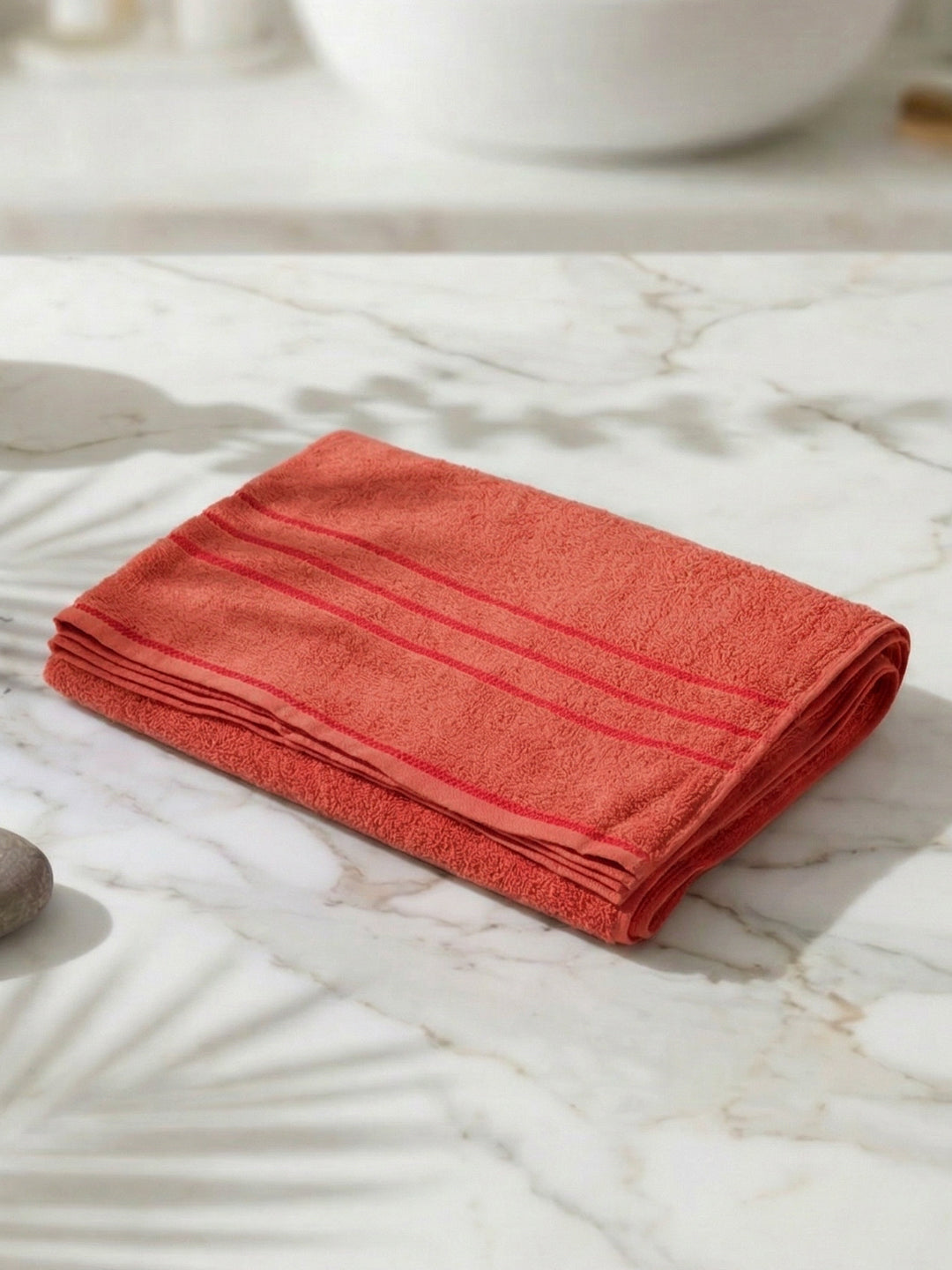 Essential Red 100% Cotton Solid 340 GSM Bath Towel Soho 1 Pc Pvc Pack