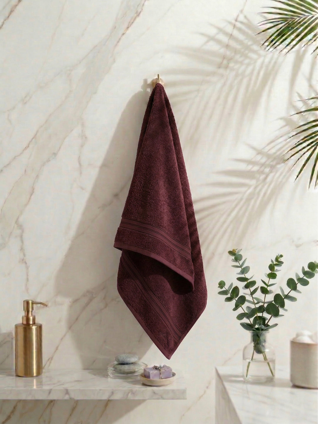 Essential Red 100% Cotton Solid 340 GSM Bath Towel Soho 1 Pc Pvc Pack