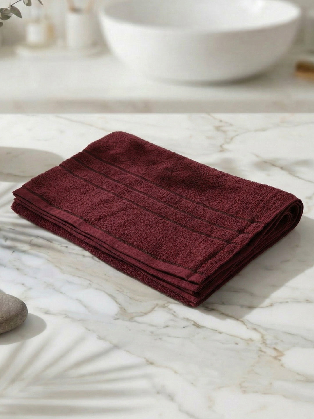 Essential Red 100% Cotton Solid 340 GSM Bath Towel Soho 1 Pc Pvc Pack