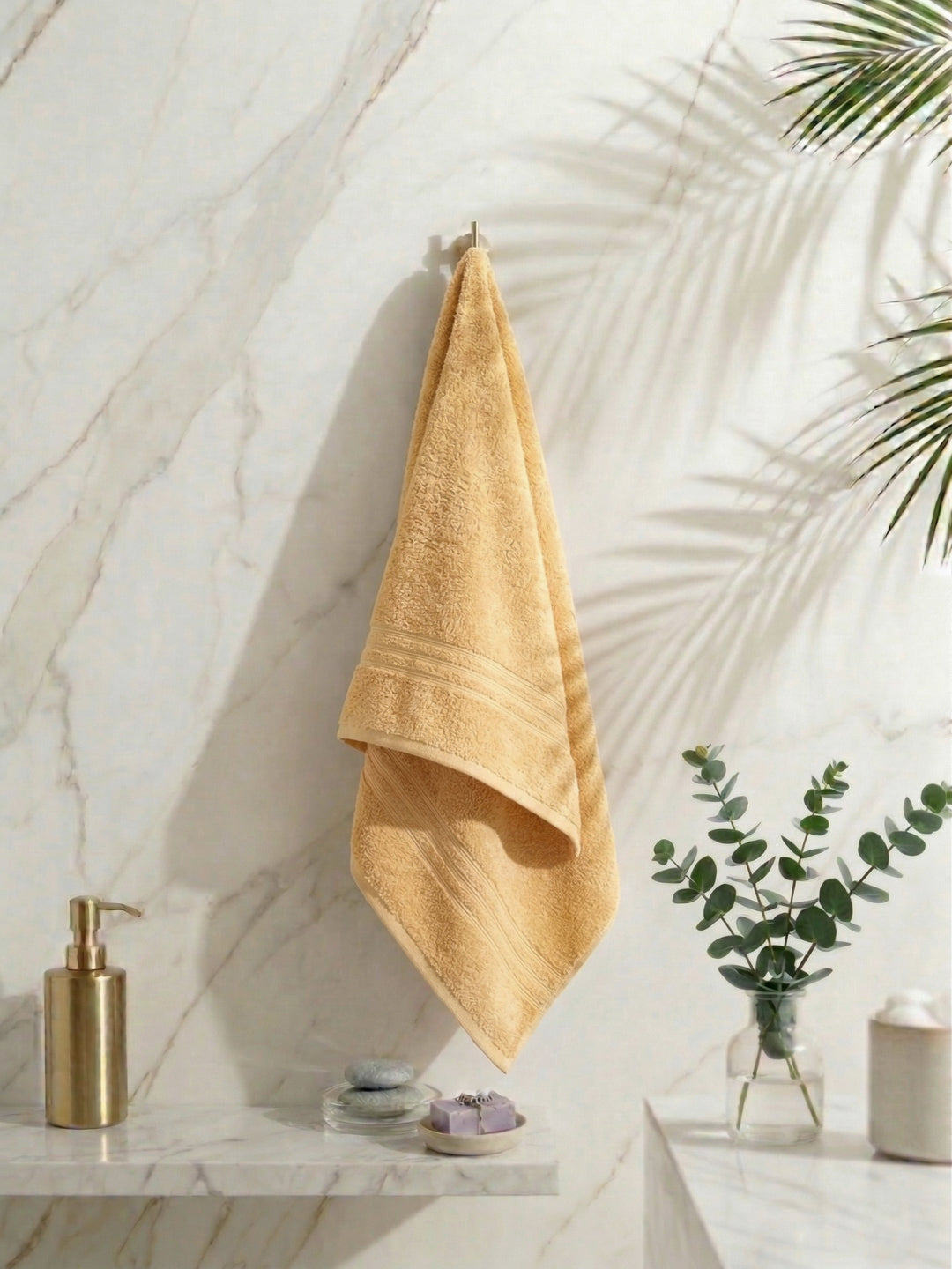 Essential Lemon Yellow 100% Cotton Solid 340 GSM Bath Towel Soho 1 Pc Pvc Pack