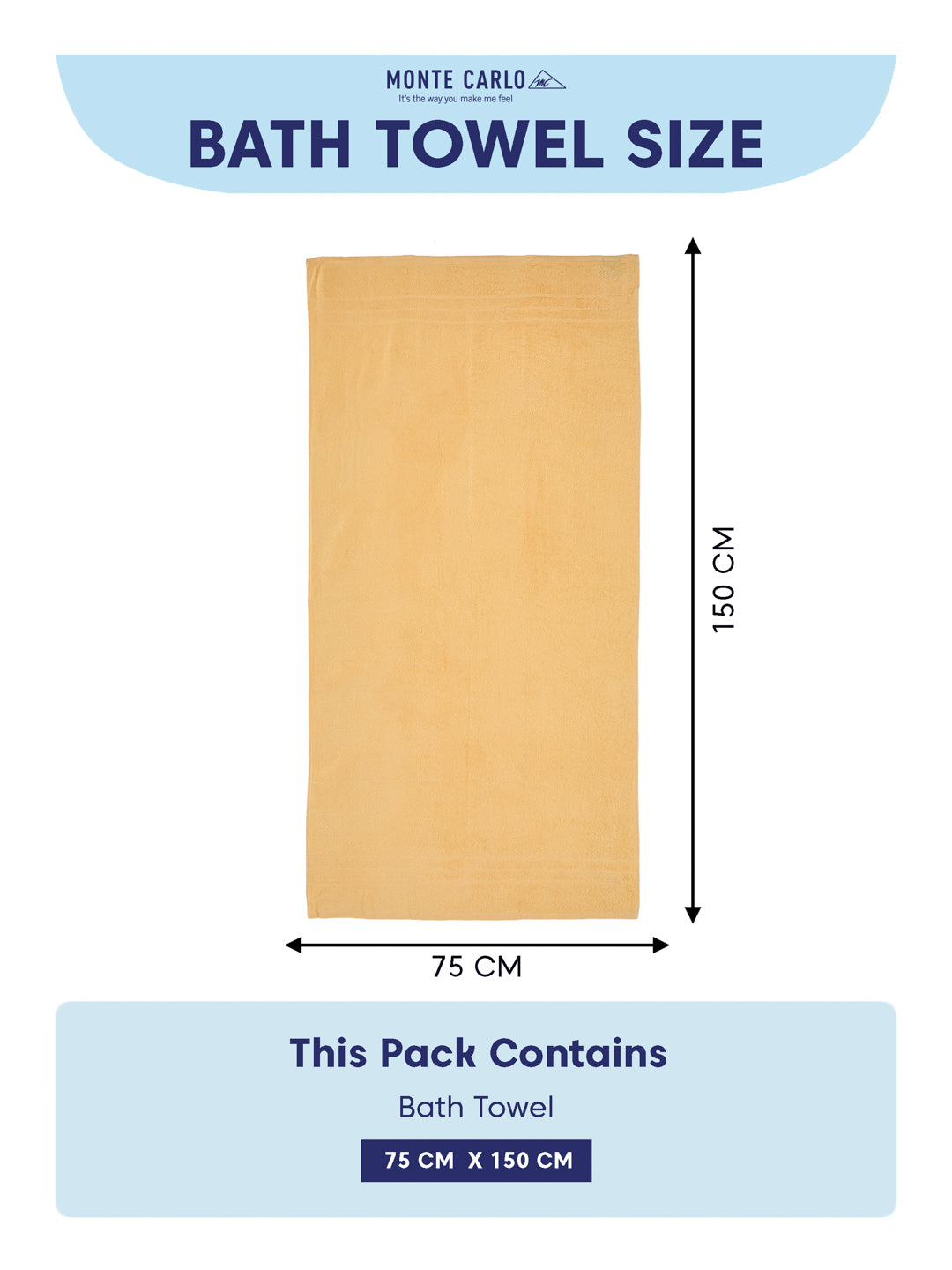 Essential Lemon Yellow 100% Cotton Solid 340 GSM Bath Towel Soho 1 Pc Pvc Pack