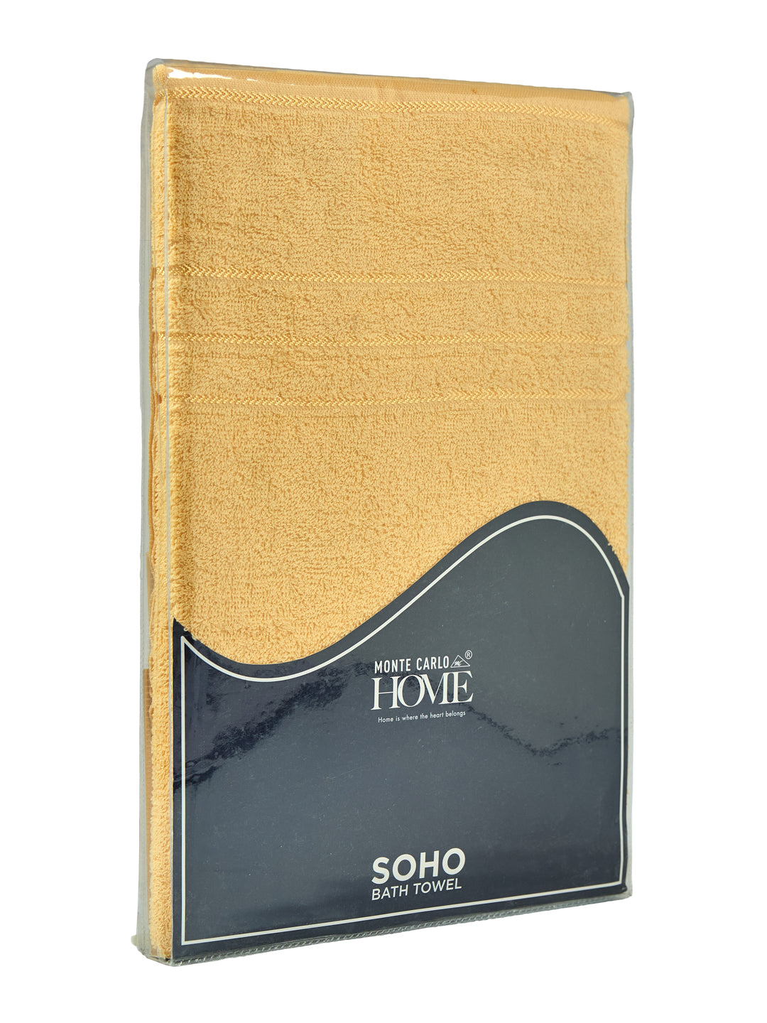 Essential Lemon Yellow 100% Cotton Solid 340 GSM Bath Towel Soho 1 Pc Pvc Pack