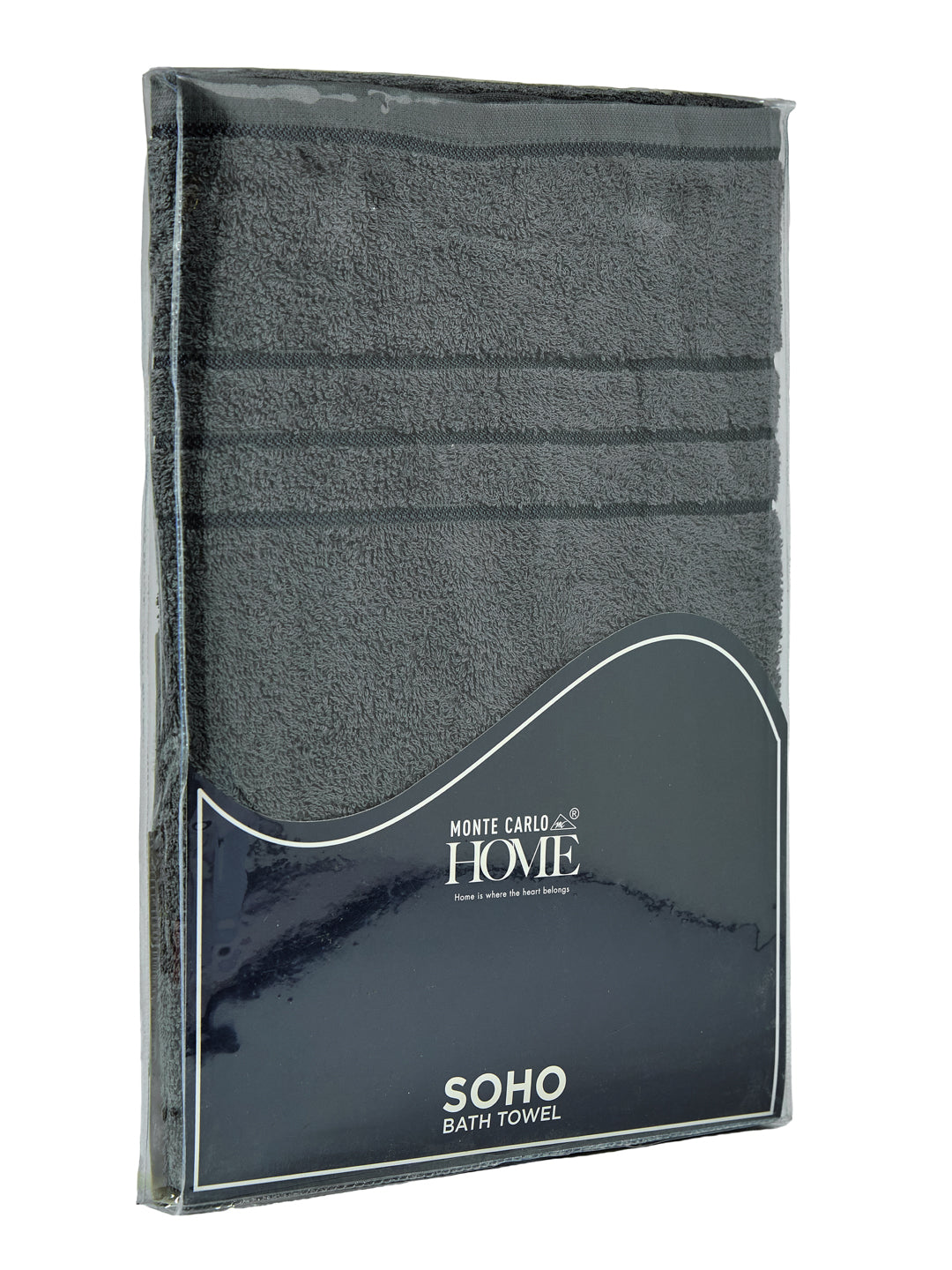 Essential Charcoal 100% Cotton Solid 340 GSM Bath Towel Soho 1 Pc Pvc Pack