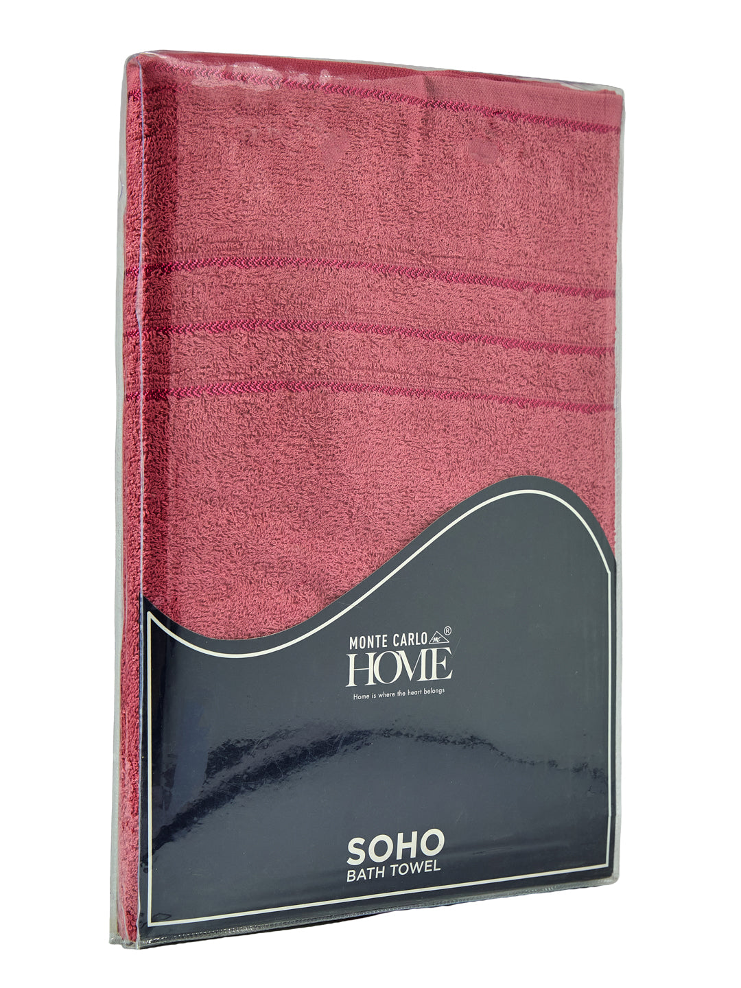 Essential Dusty Rose 100% Cotton Solid 340 GSM Bath Towel Soho 1 Pc Pvc Pack