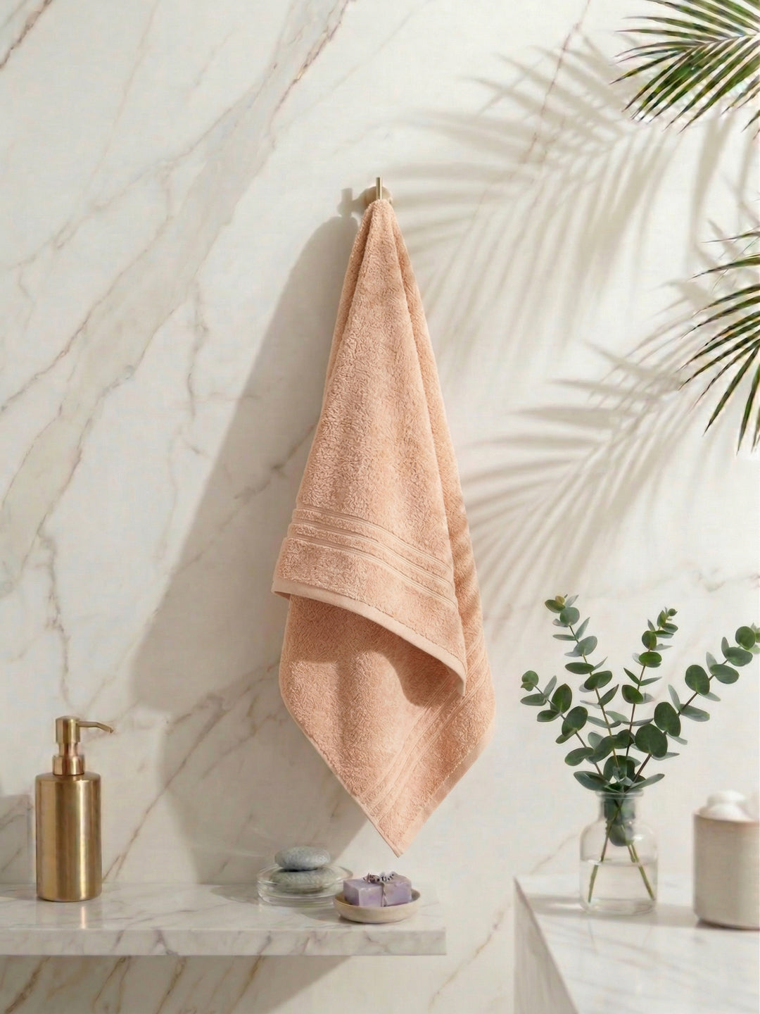 Essential Camel Brown 100% Cotton Solid 340 GSM Bath Towel Soho 1 Pc Pvc Pack