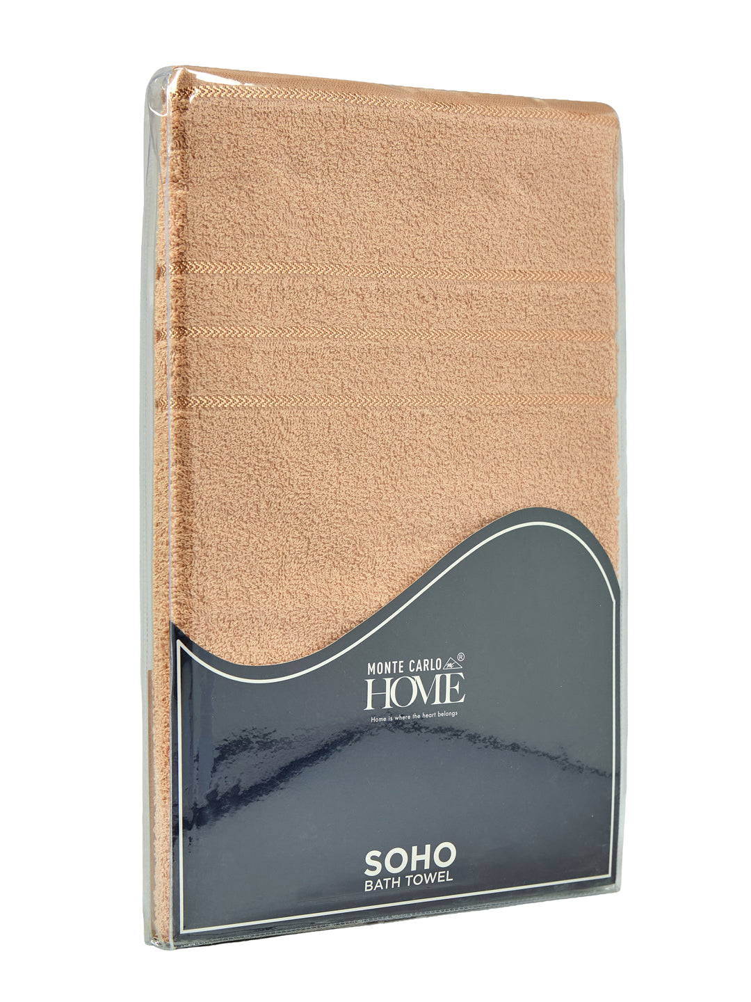 Essential Camel Brown 100% Cotton Solid 340 GSM Bath Towel Soho 1 Pc Pvc Pack