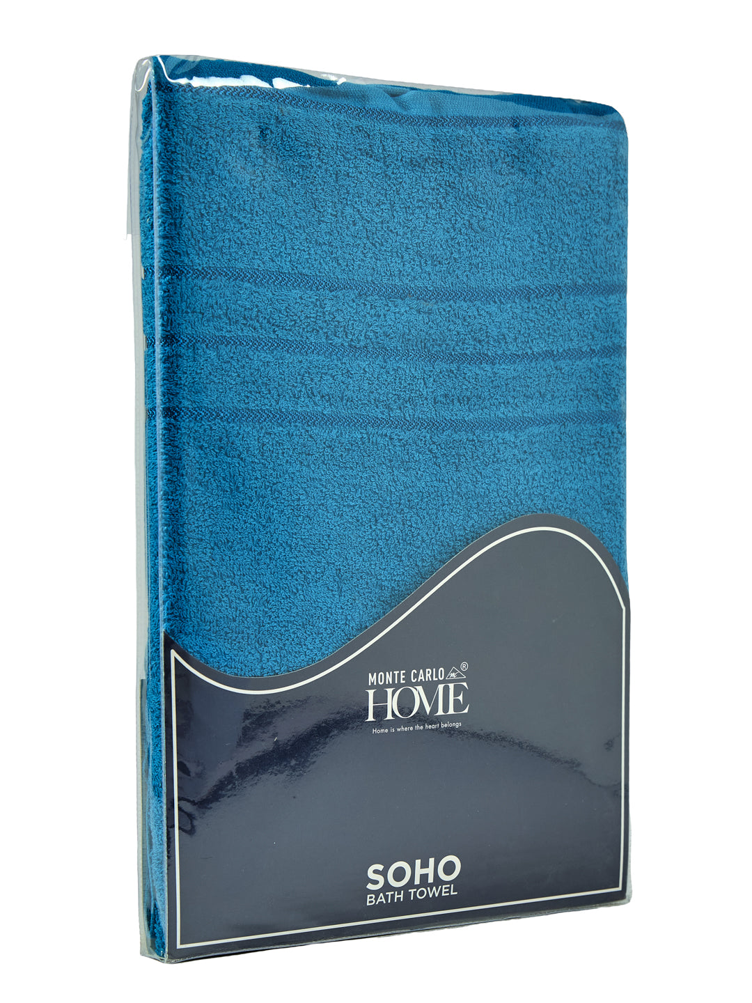 Essential Turquoise Blue 100% Cotton Solid 340 GSM Bath Towel Soho 1 Pc Pvc Pack