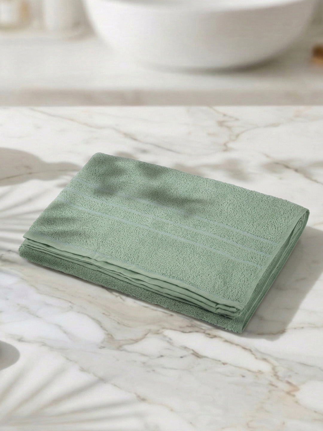 Essential Green 100% Cotton Solid 340 GSM Bath Towel Soho 1 Pc Pvc Pack
