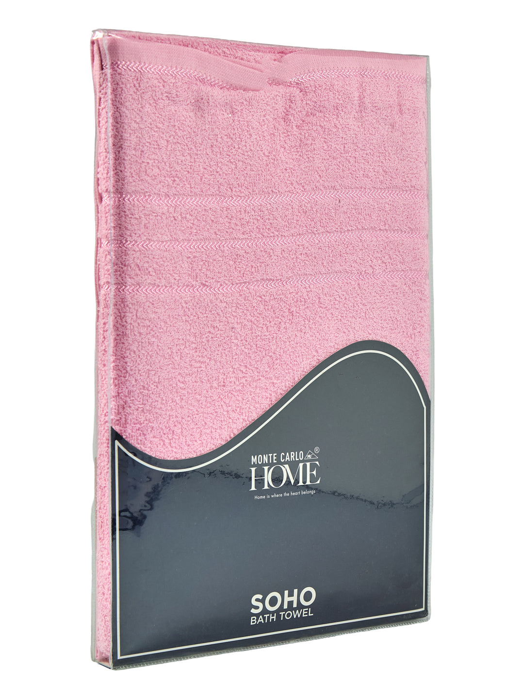 Essential Pink 100% Cotton Solid 340 GSM Bath Towel Soho 1 Pc Pvc Pack