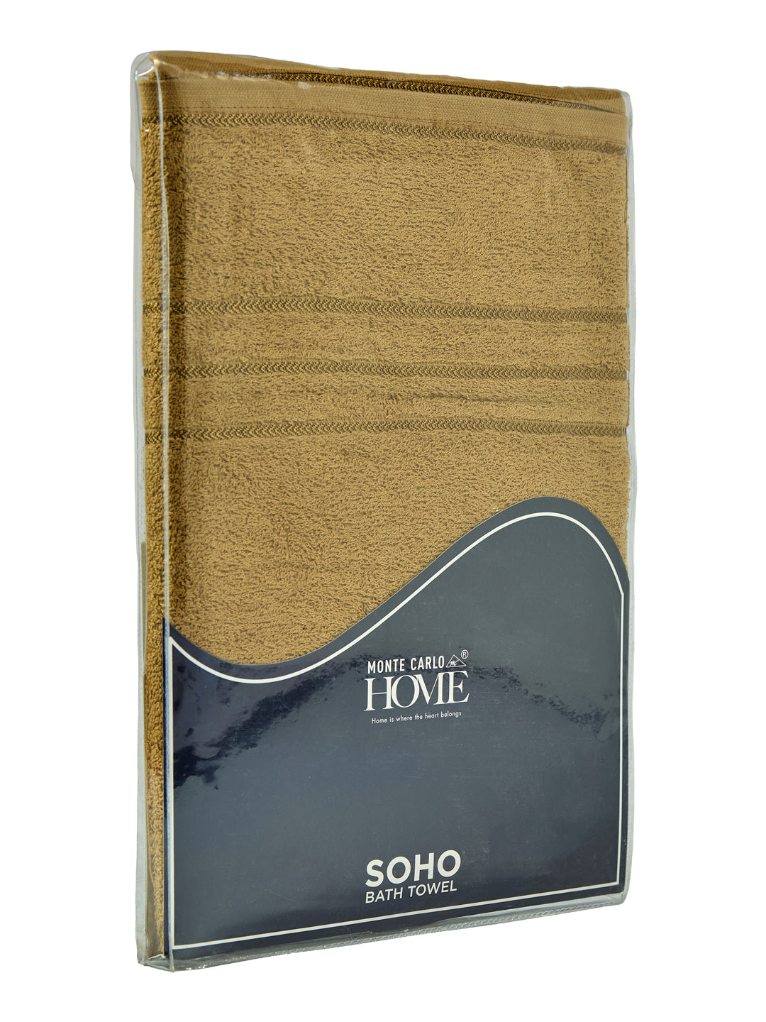 Essential Khaki 100% Cotton Solid 340 GSM Bath Towel Soho 1 Pc Pvc Pack