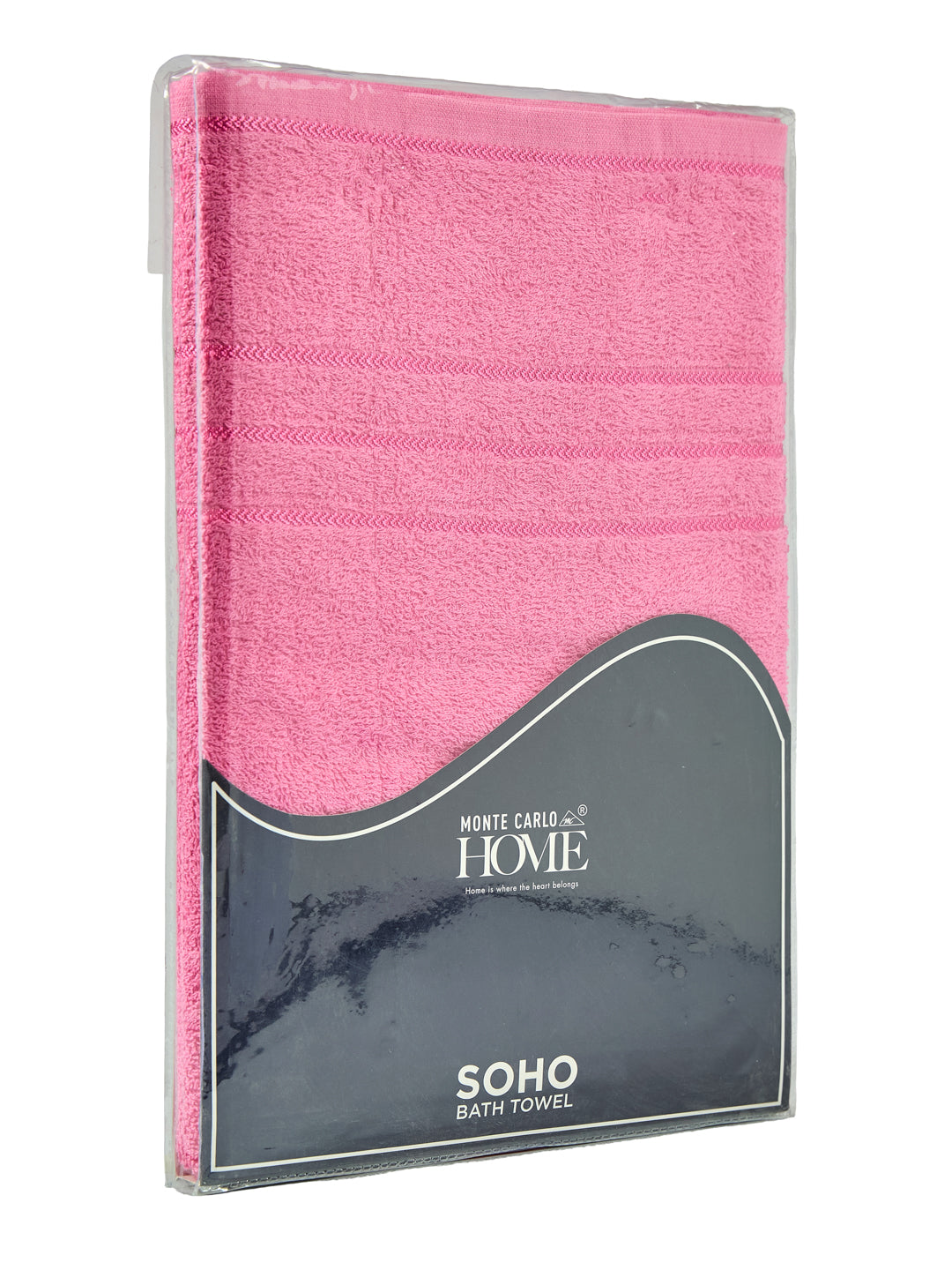 Essential Pink 100% Cotton Solid 340 GSM Bath Towel Soho 1 Pc Pvc Pack