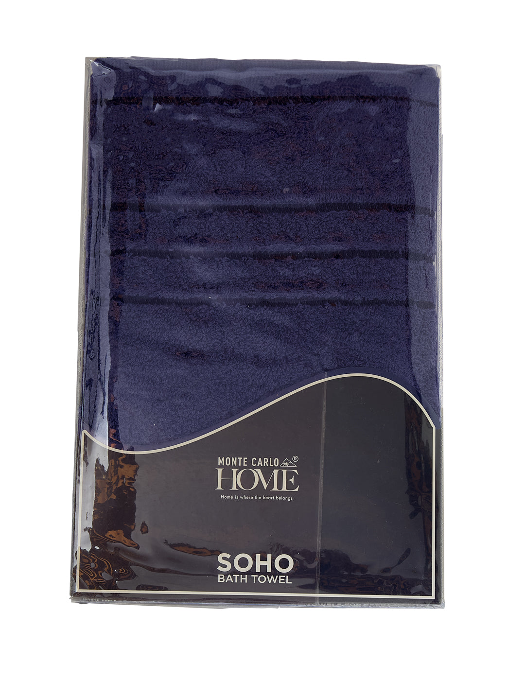 Essential Navy Blue 100% Cotton Solid 340 GSM Bath Towel Soho Small 1 Pc Pvc Pack