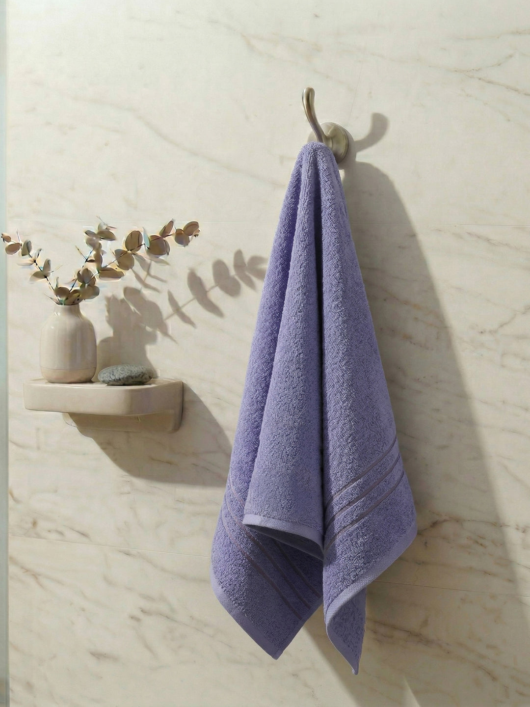Essential Light Blue 100% Cotton Solid 340 GSM Bath Towel Soho Small 1 Pc Pvc Pack