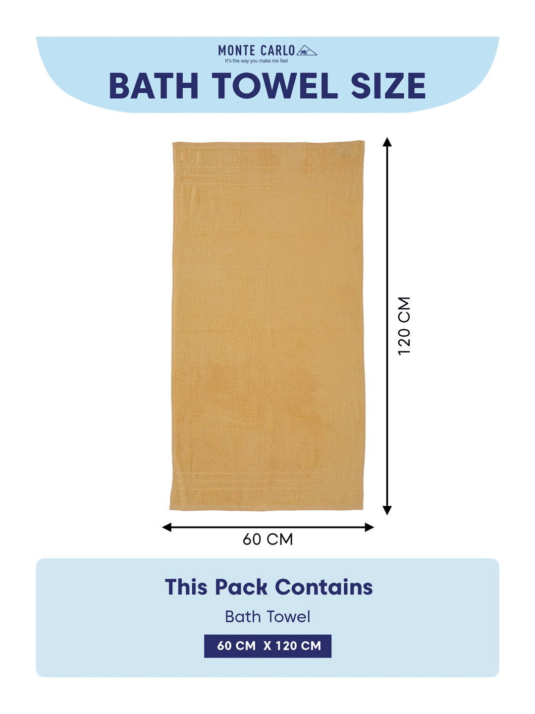 Essential Lemon Yellow 100% Cotton Solid 340 GSM Bath Towel Soho Small 1 Pc Pvc Pack