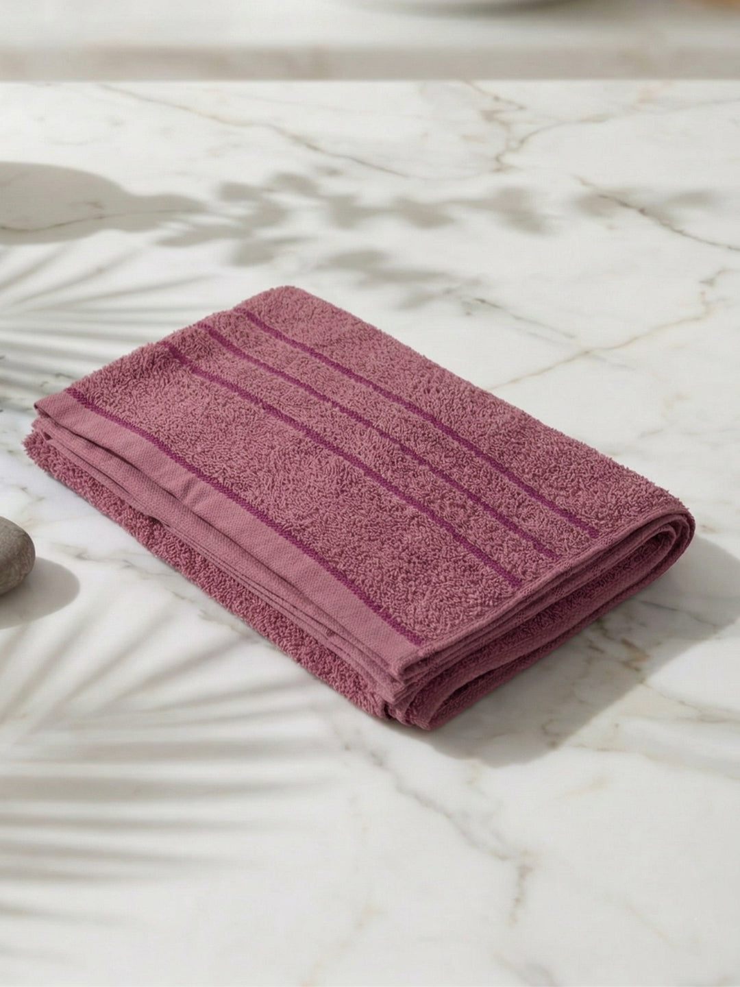 Essential Dusty Rose 100% Cotton Solid 340 GSM Bath Towel Soho Small 1 Pc Pvc Pack