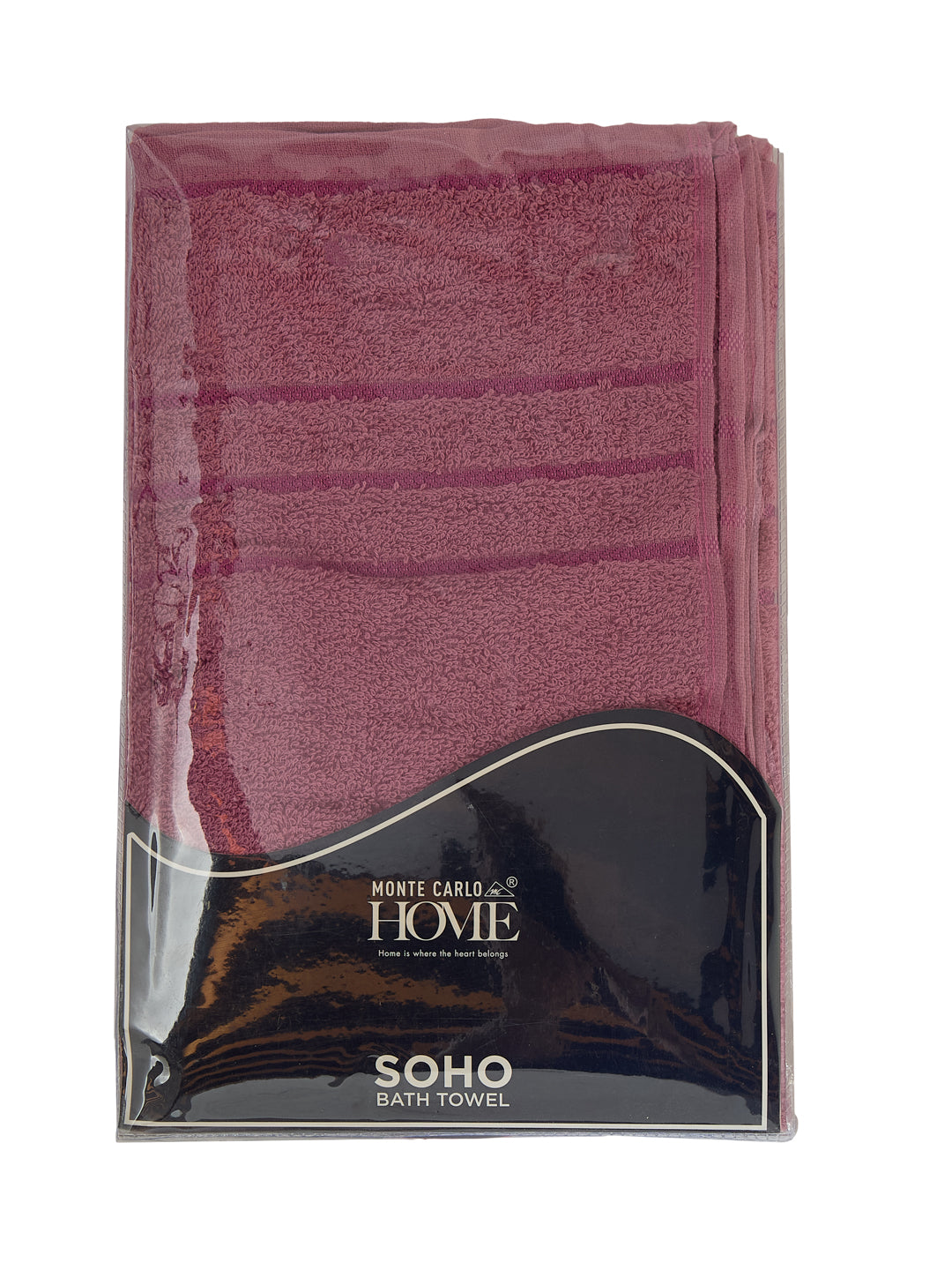 Essential Dusty Rose 100% Cotton Solid 340 GSM Bath Towel Soho Small 1 Pc Pvc Pack
