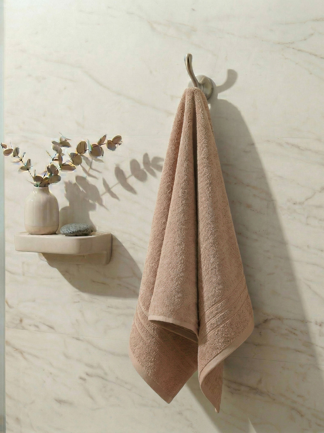 Essential Camel Brown 100% Cotton Solid 340 GSM Bath Towel Soho Small 1 Pc Pvc Pack